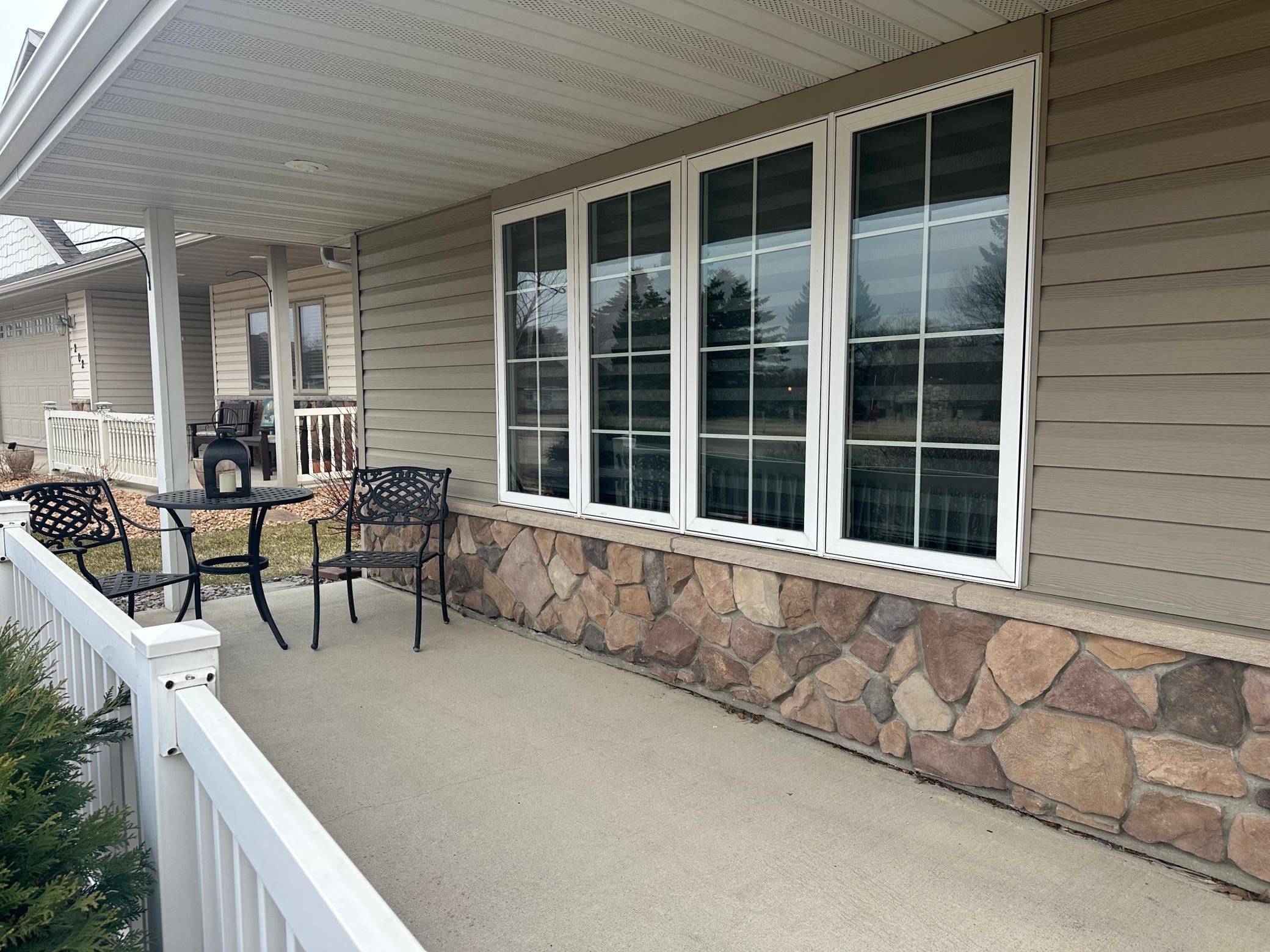 Front Patio space for seating and a great spot to greet the morning