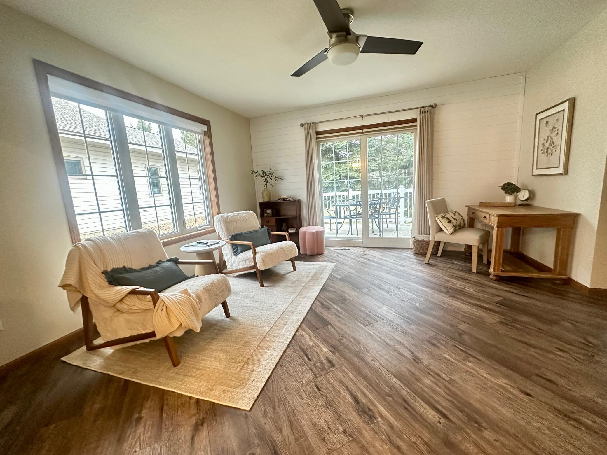 Spacious Sunroom with easy access to the back Private Patio space