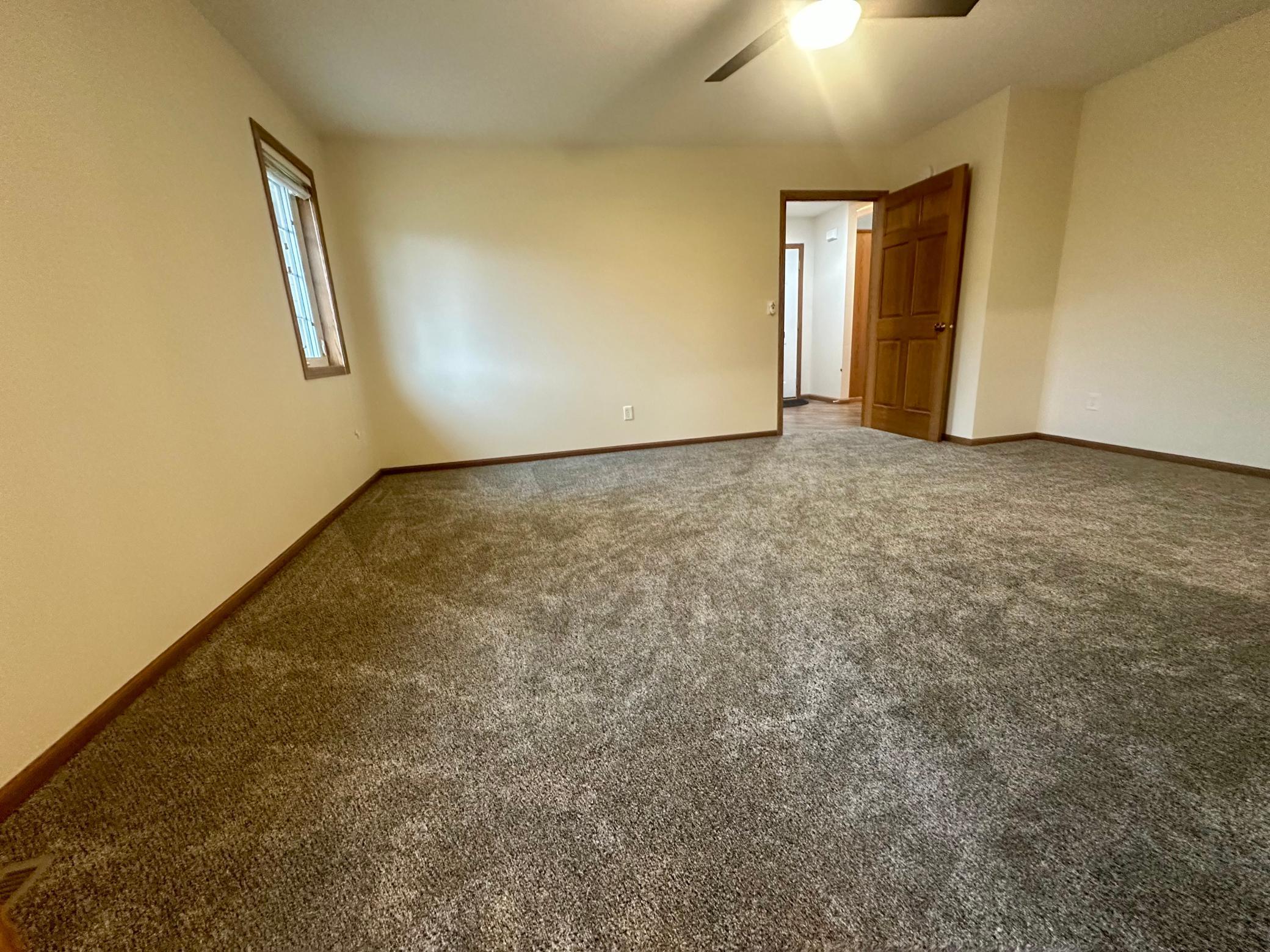 Primary Bedroom with new carpet