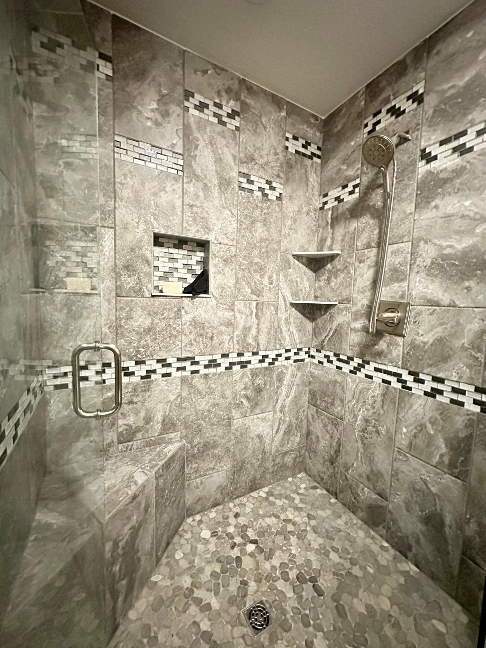 Large Custom Tile Shower in the Main Floor 3/4 Bath