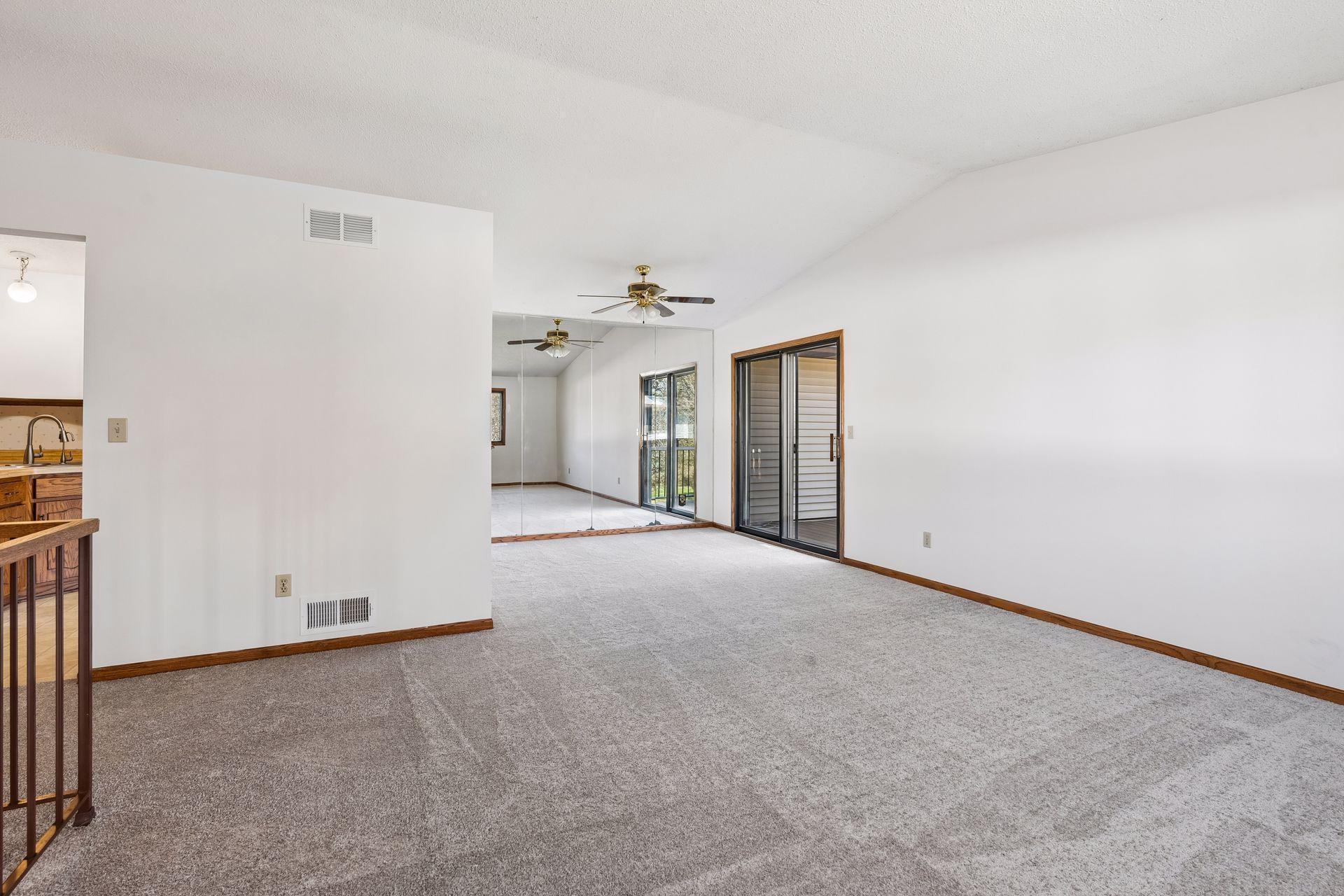 Living Room and Dining Room have vaulted ceilings that make the room feel more spacious and open.