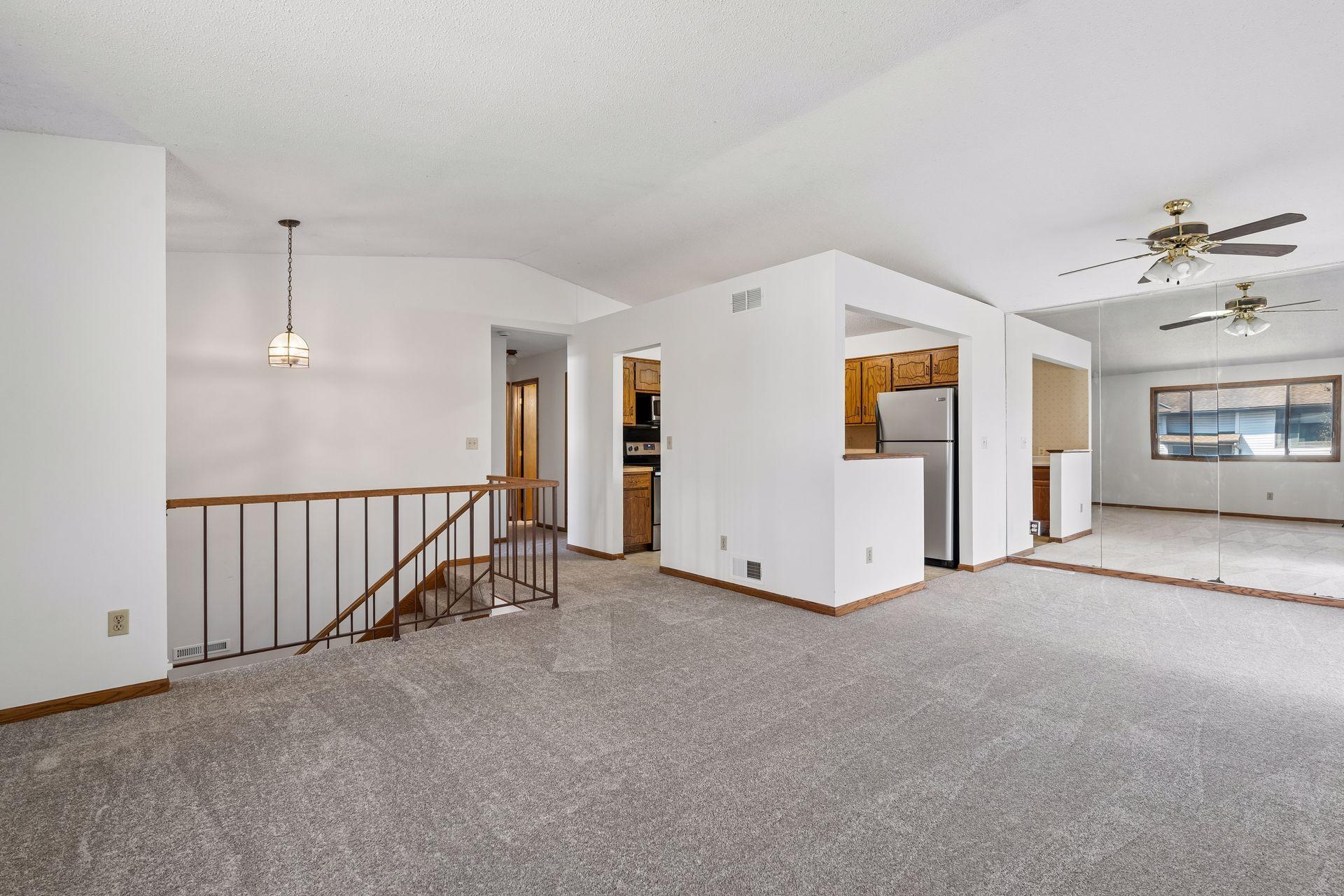 Living Room, Dining Room and Kitchen