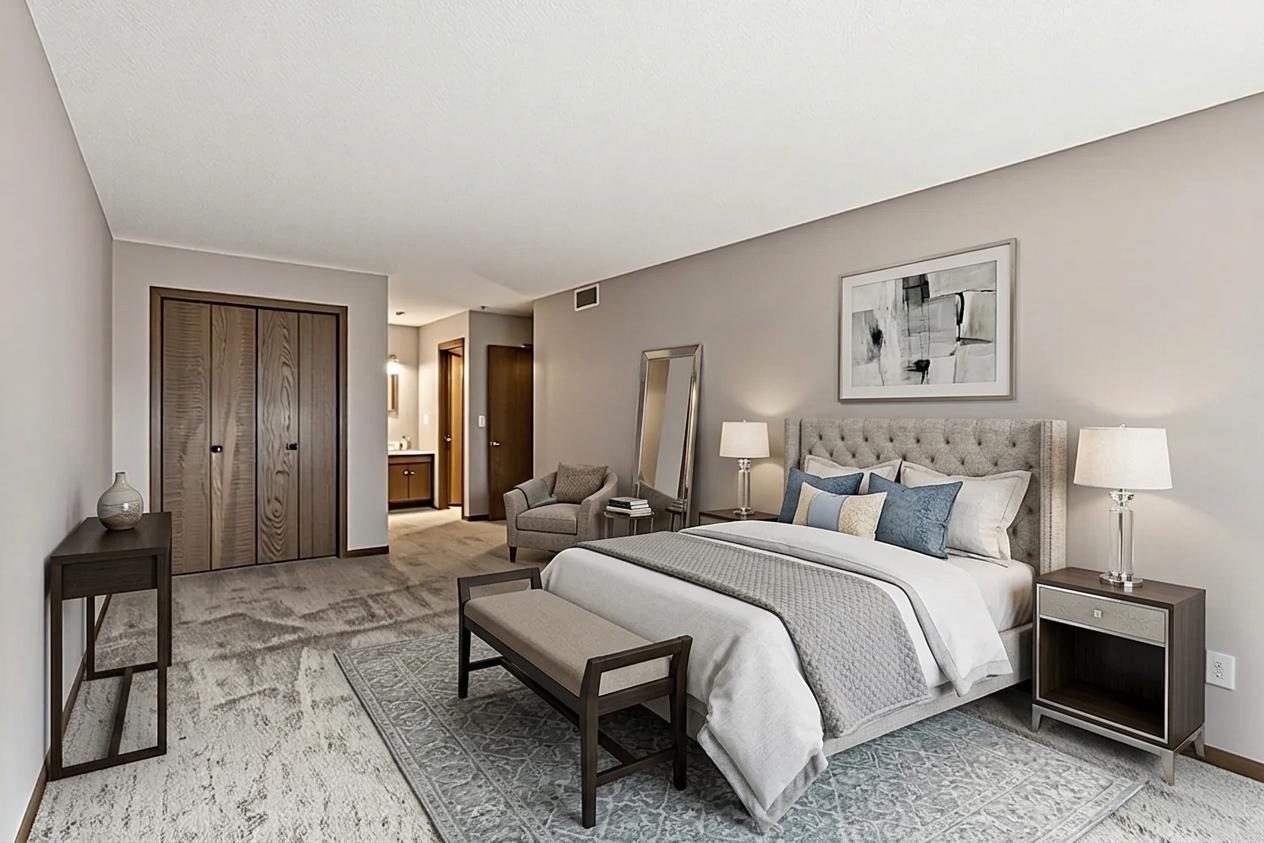 Virtually Staged Primary Bedroom