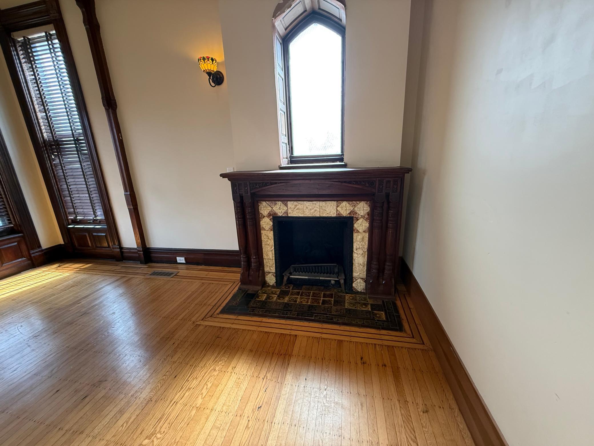 Fireplace in unit 1 bedroom
