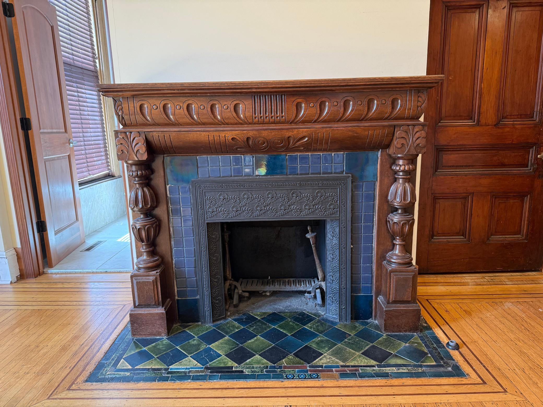 Main fireplace in unit 1