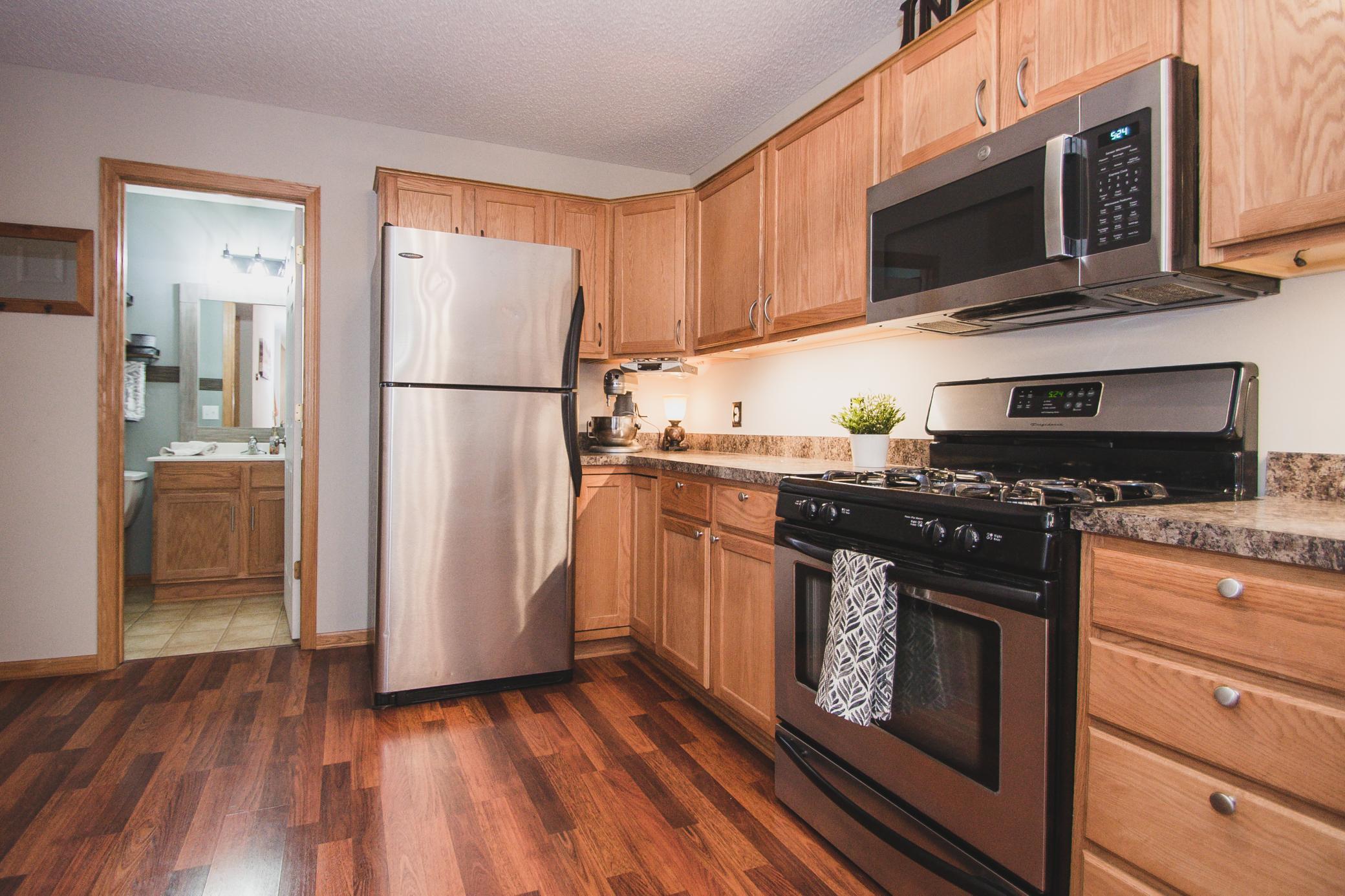 Kitchen features ample cabinetry