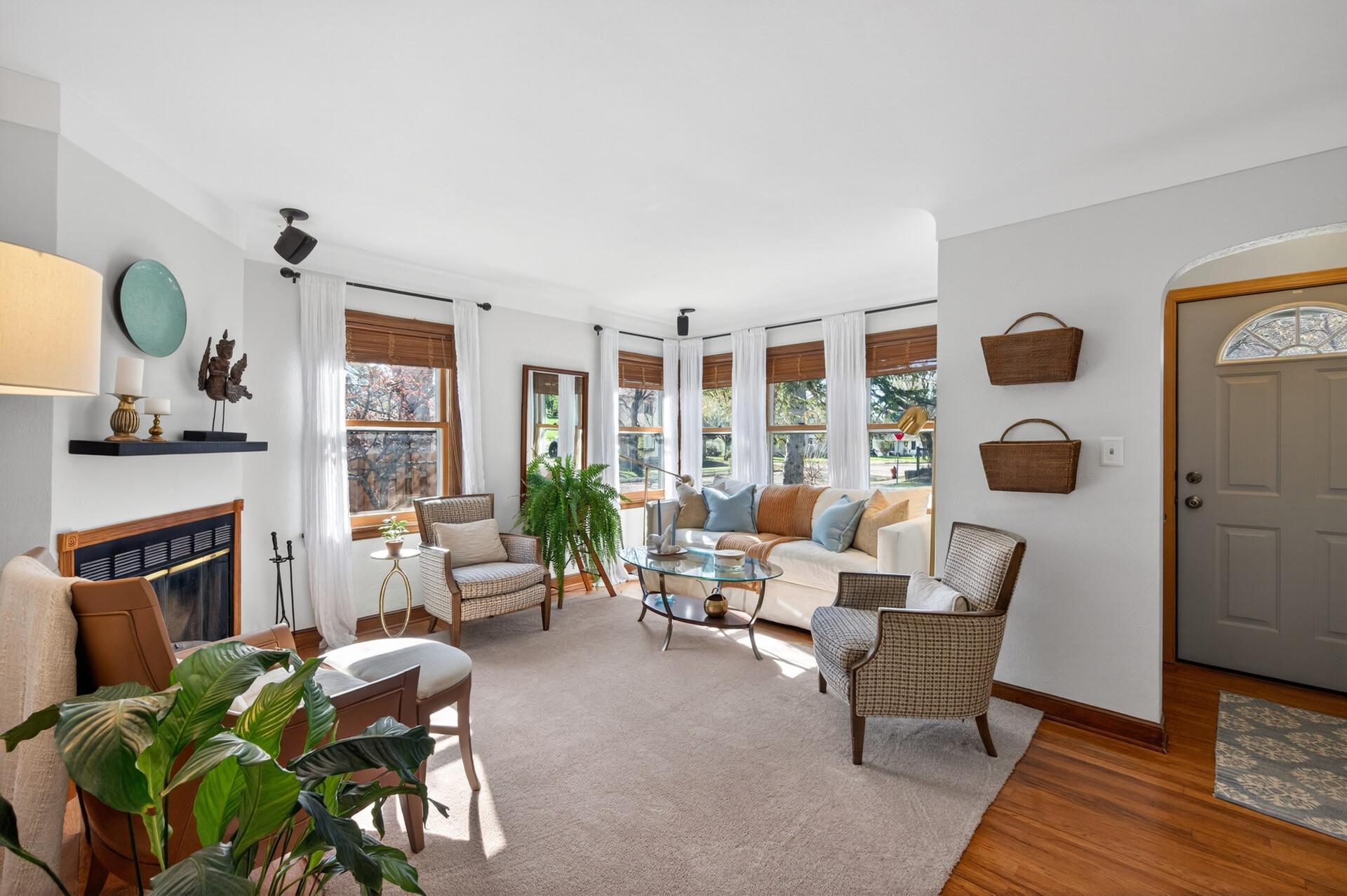 The entryway gives you landing space and also has a coat closet.