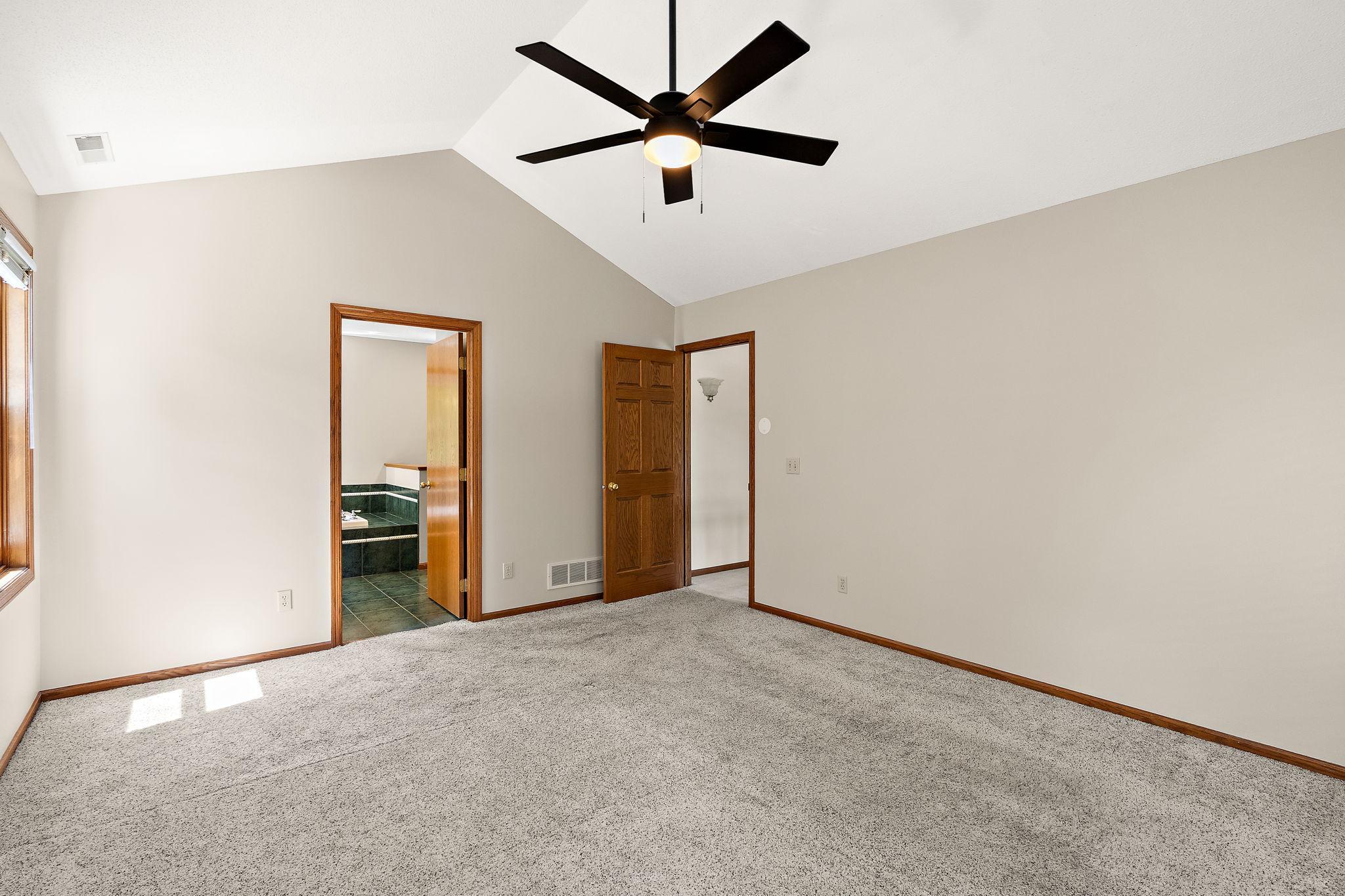 Primary suite with large private bath freshly painted