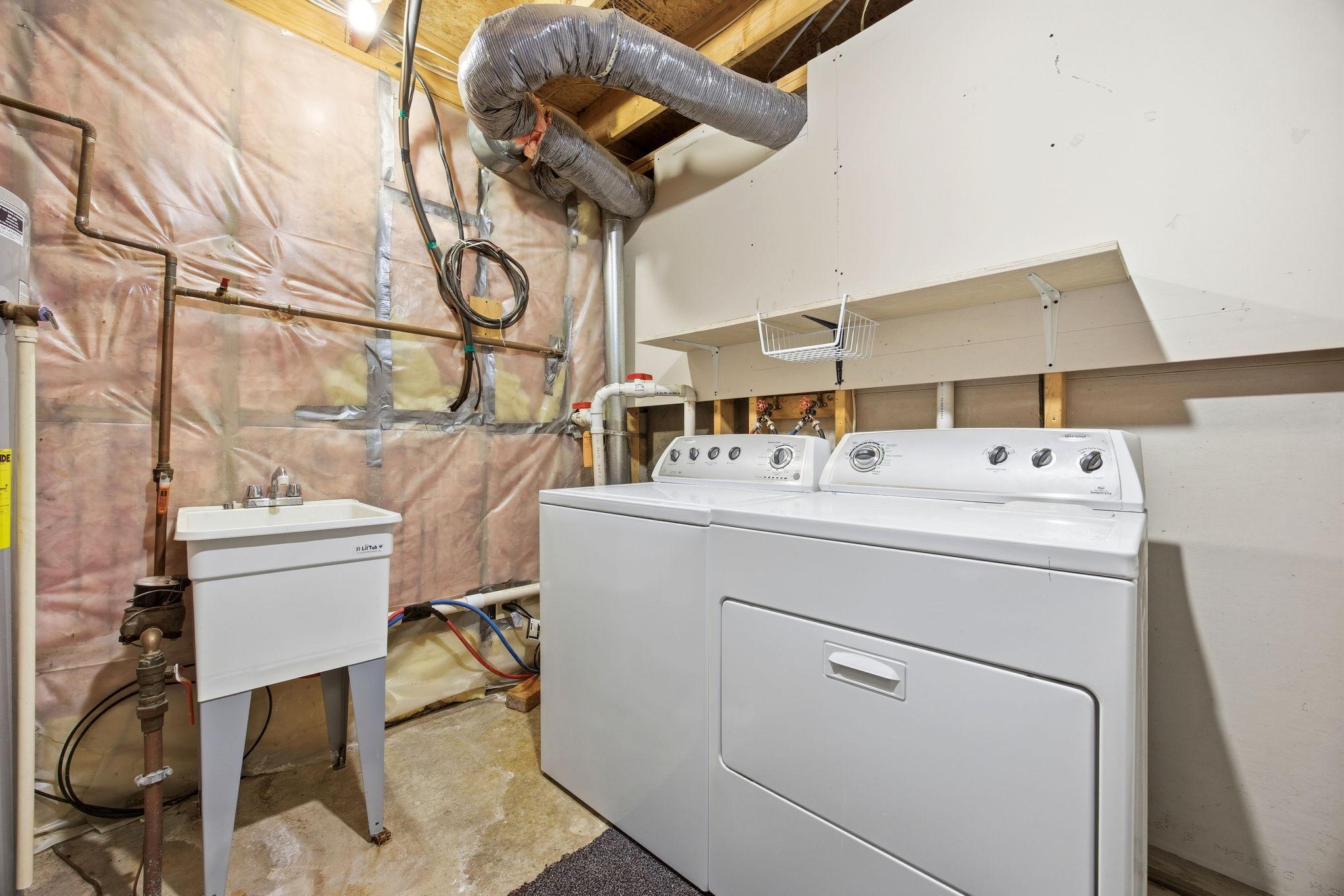 Laundry & utility room in basement