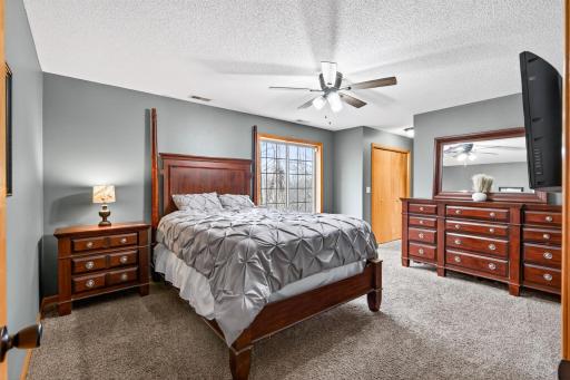 Main-level primary bedroom with private ensuite bath