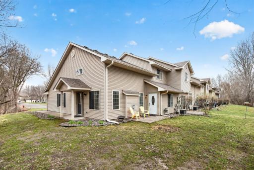 Private backyard setting backing to mature trees