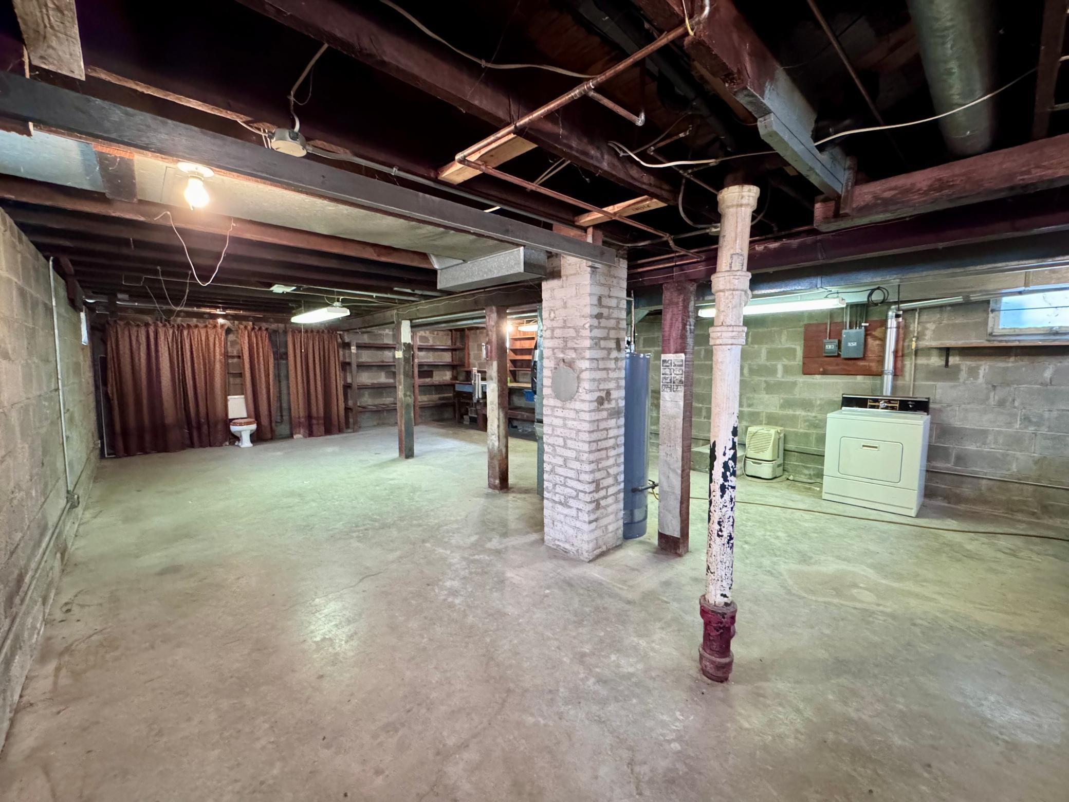 Large basement area...