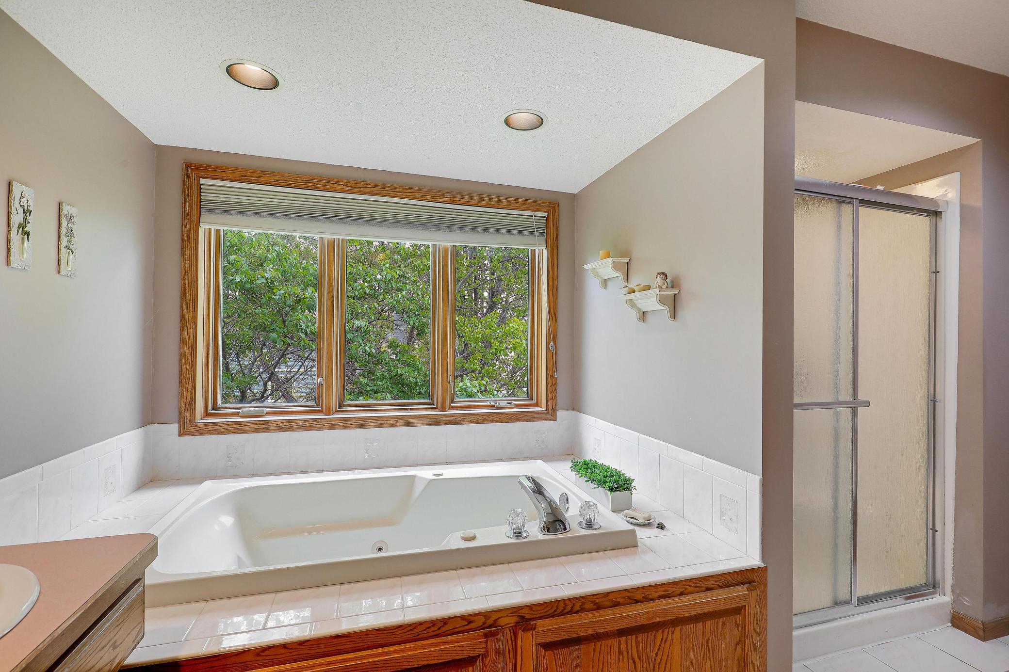 Jacuzzi tub/shower.