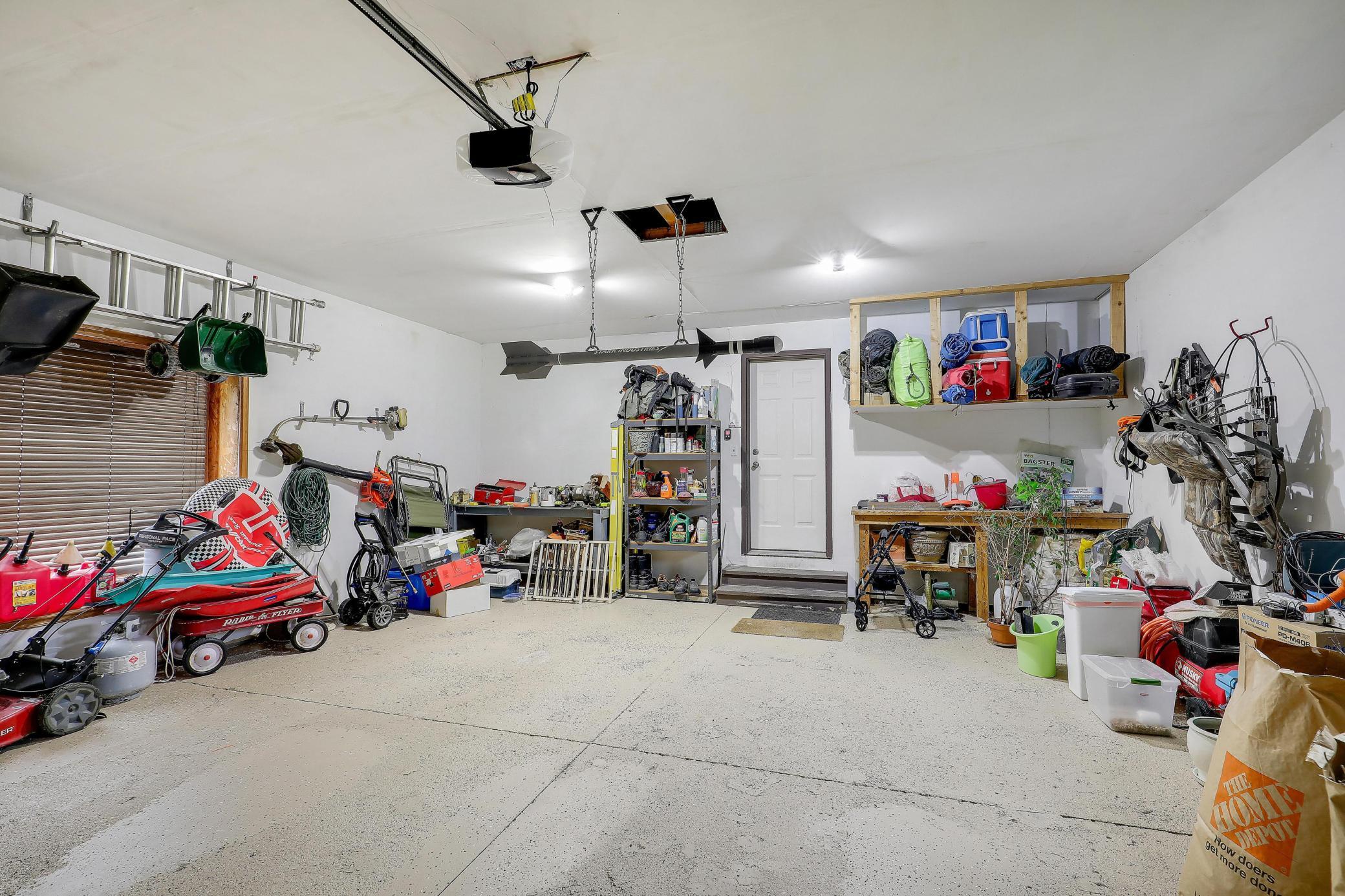 Oversized garage.