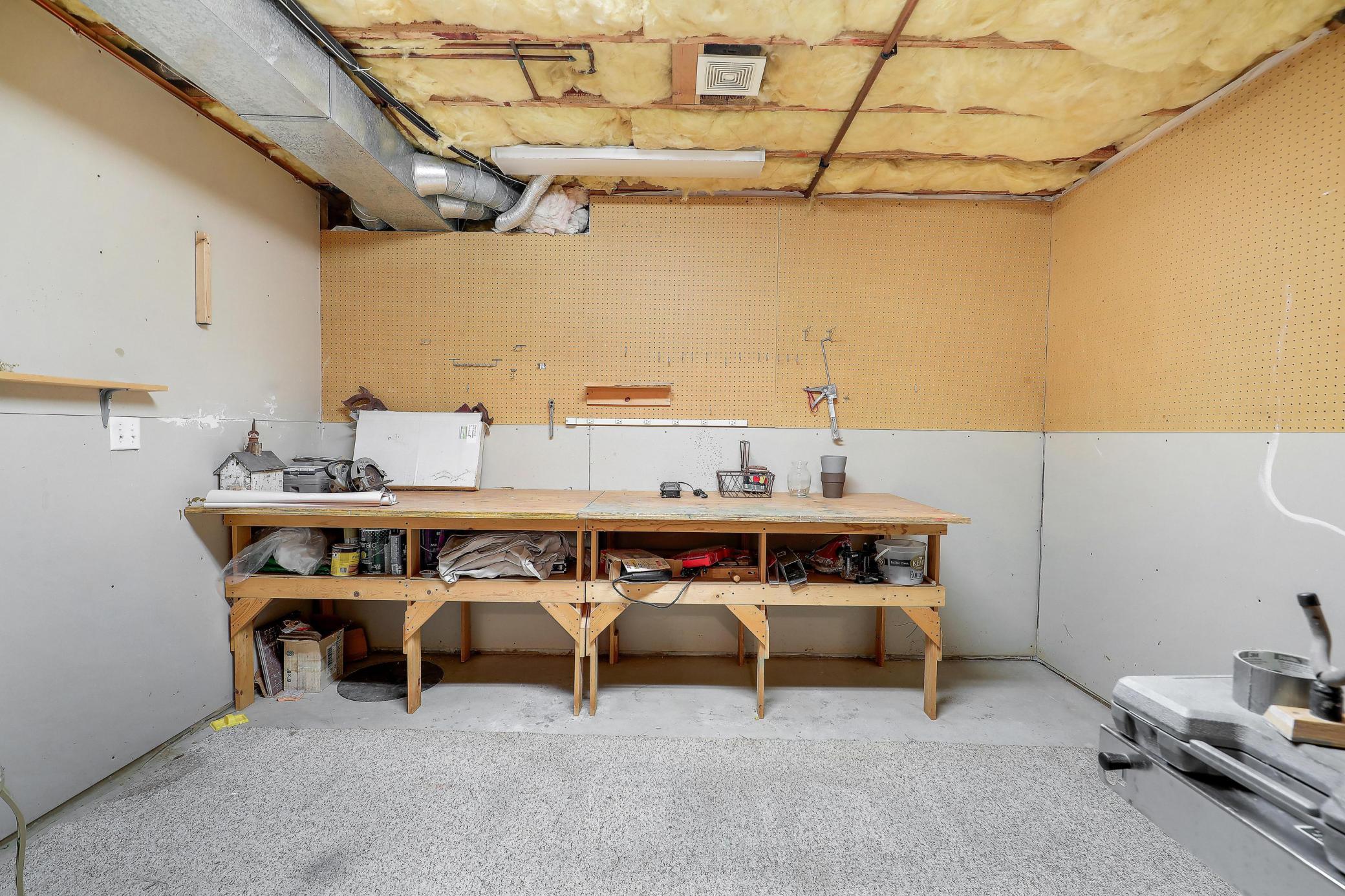 Great workbench in LL utility room.