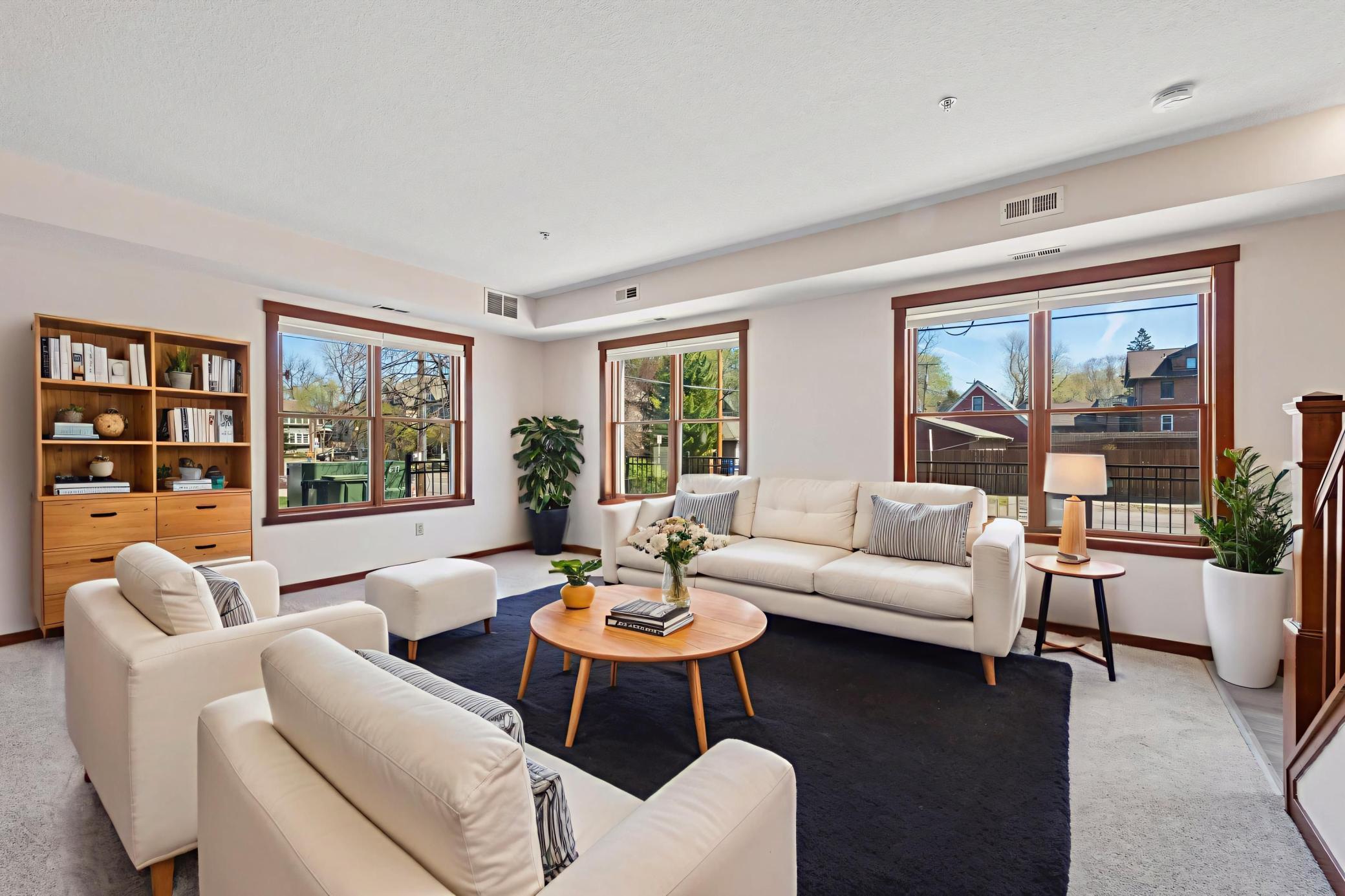 Virtually staged to provide space definition and layout.