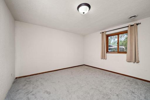 Lower level bedroom with fresh carpet!