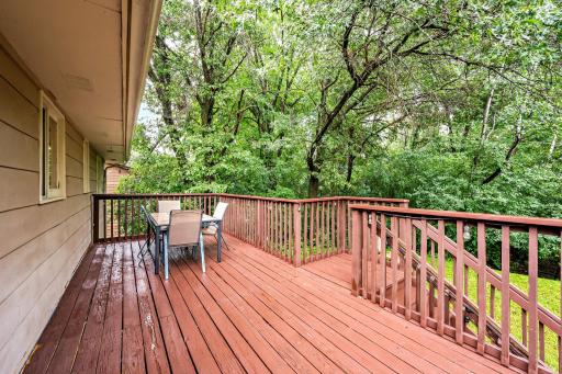 Soak in the view of mature trees from the deck!