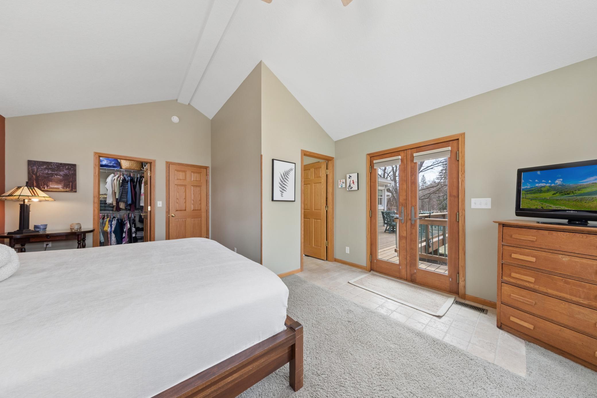 Step out to the deck from your bedroom