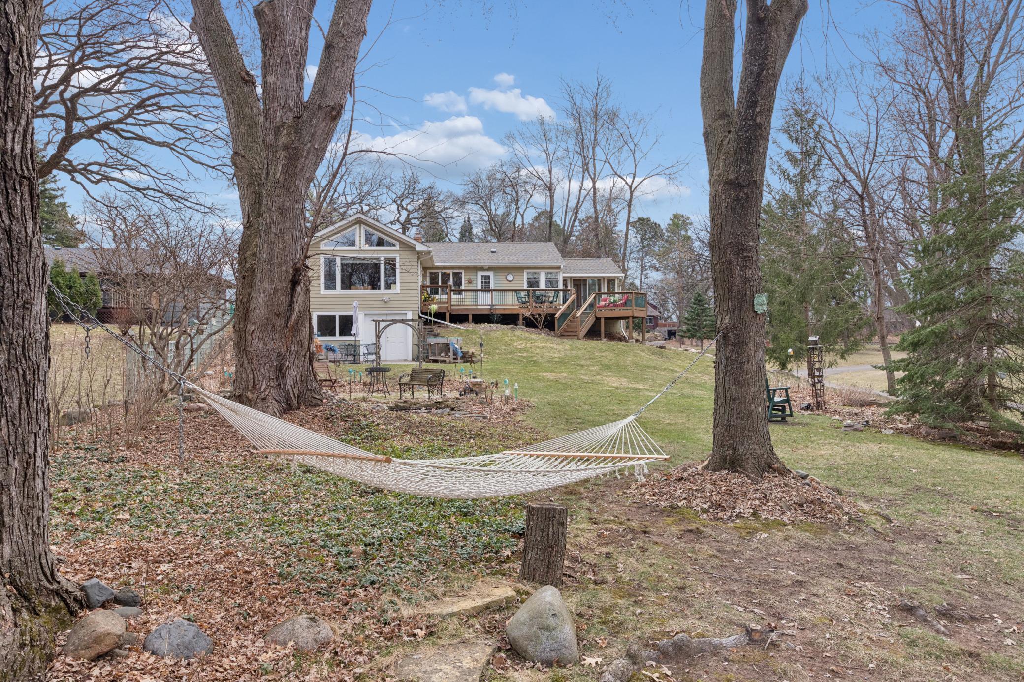 Relax under the trees in a hammock