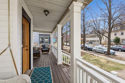 Amazing front porch to hang out and meet your fun,active neighbors!