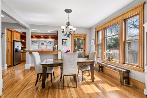 Sunny dinning room .