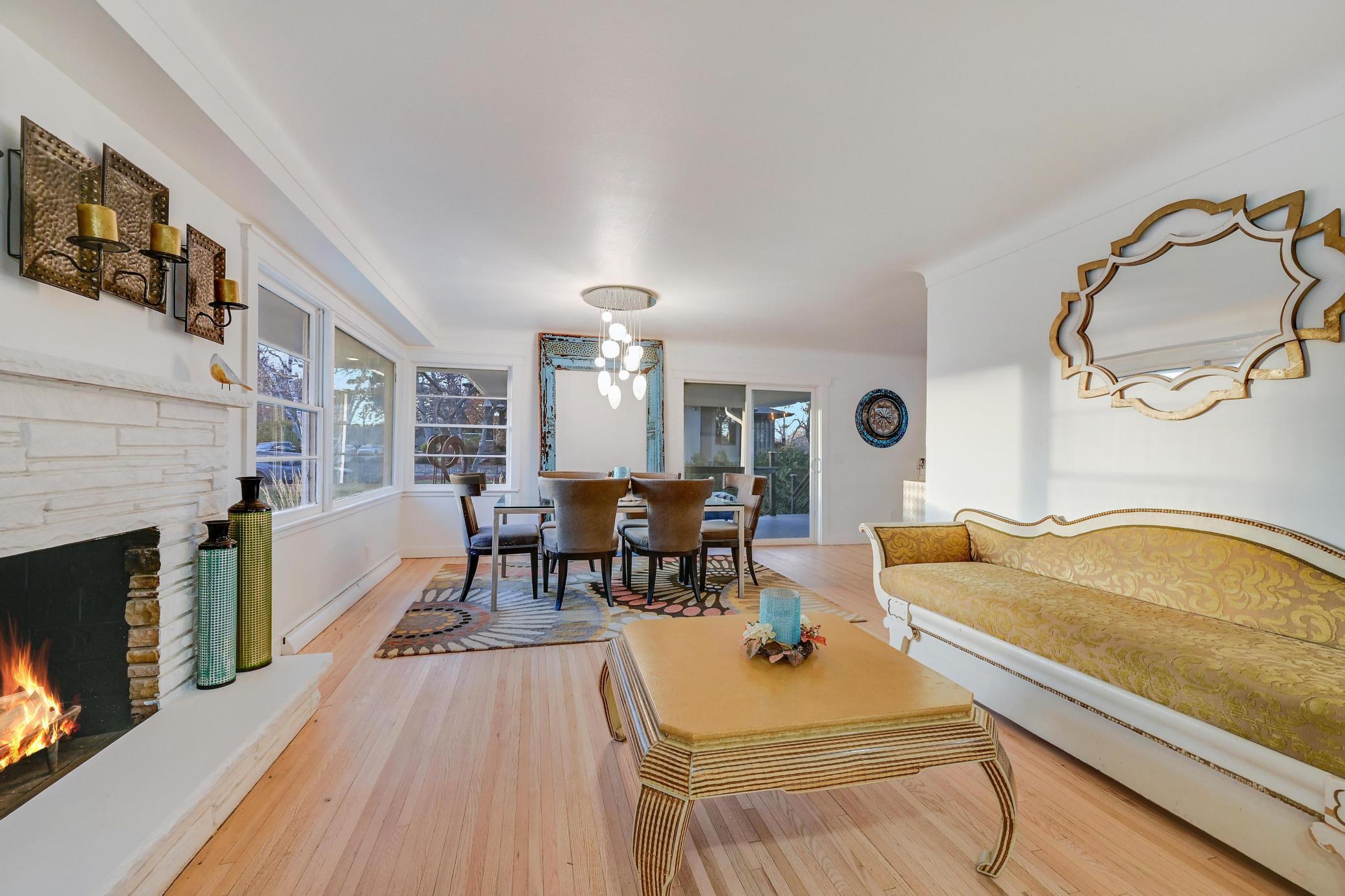 Family room and dining room