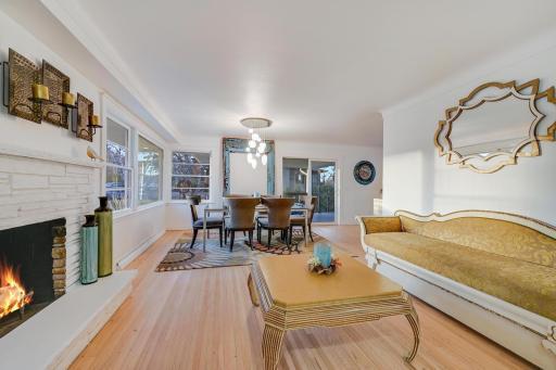 Family room and dining room