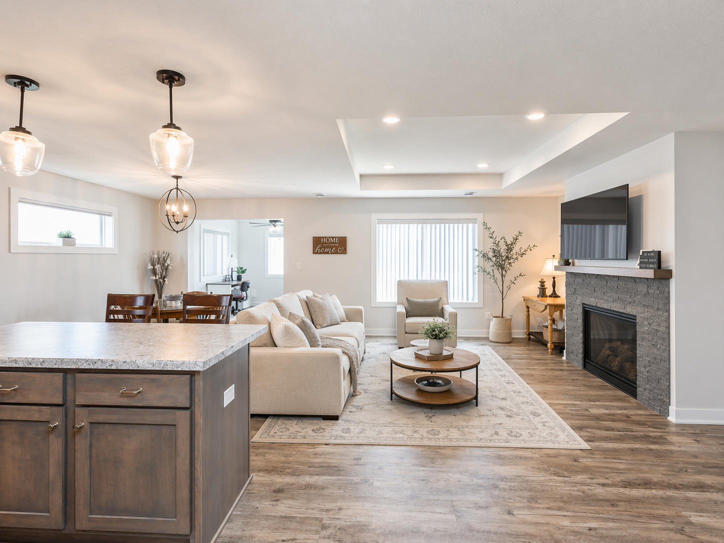 Southern exposure & gas fireplace makes this a great home for all seasons.