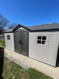 New Storage Shed stays with the purchase