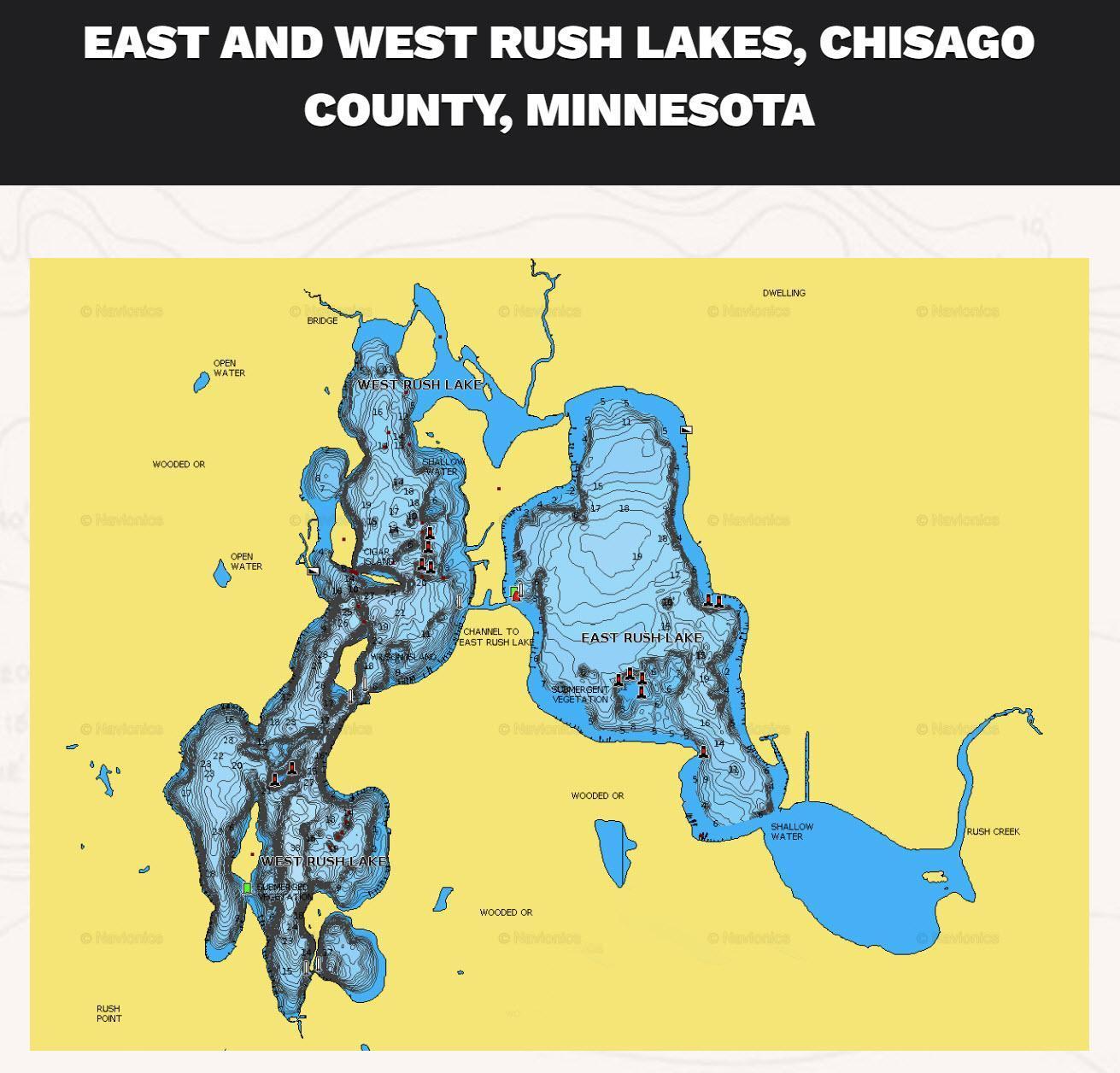 East Rush Lake Map.
