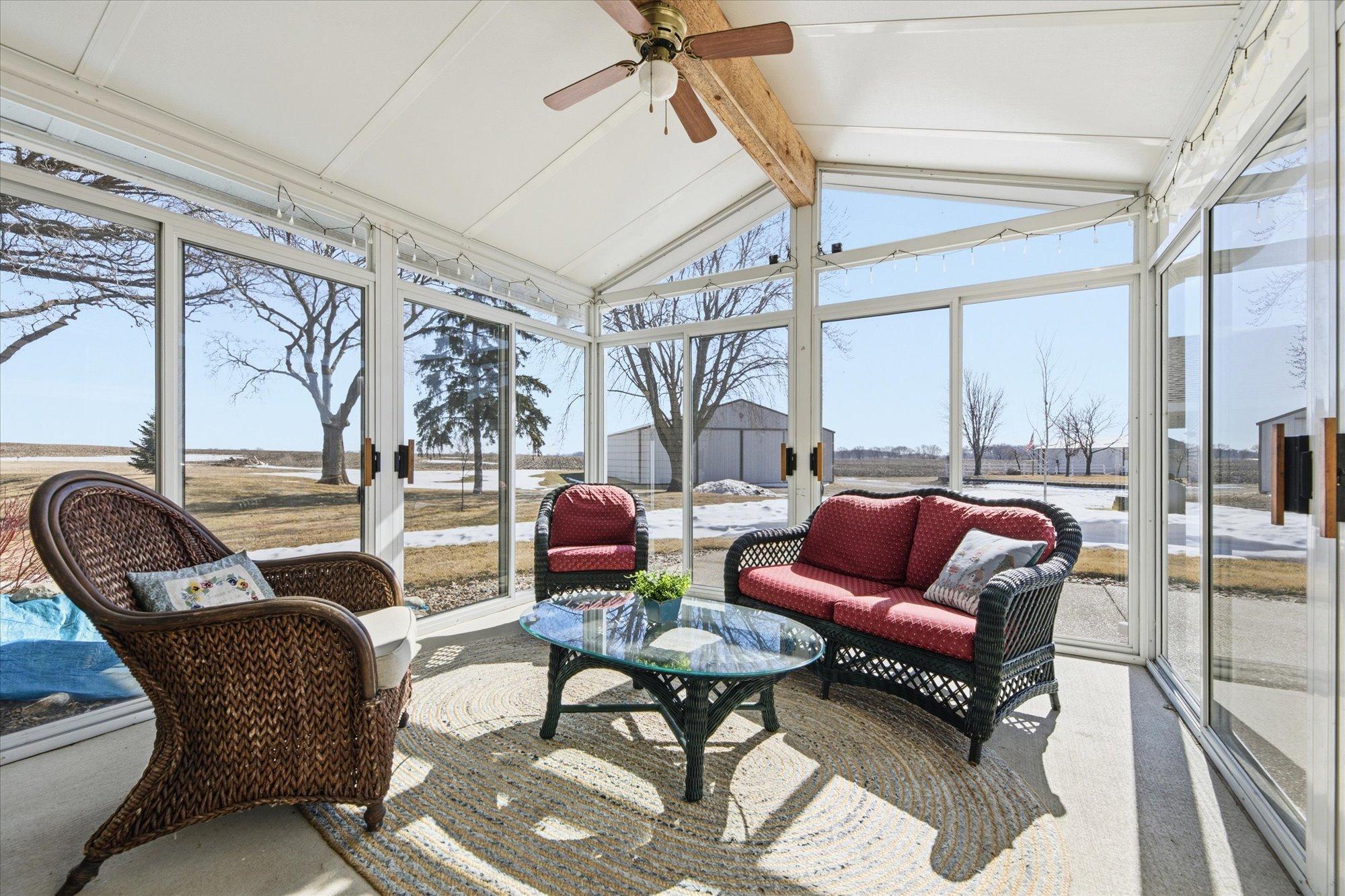 Enjoy Morning Coffee & Sunrises in the Sun Room.