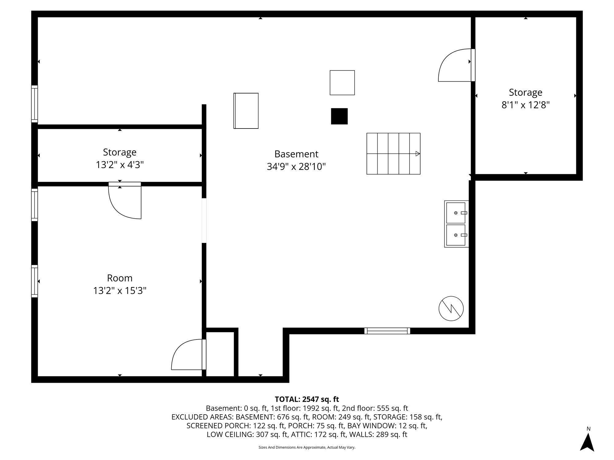 Unfinished basement floorplan