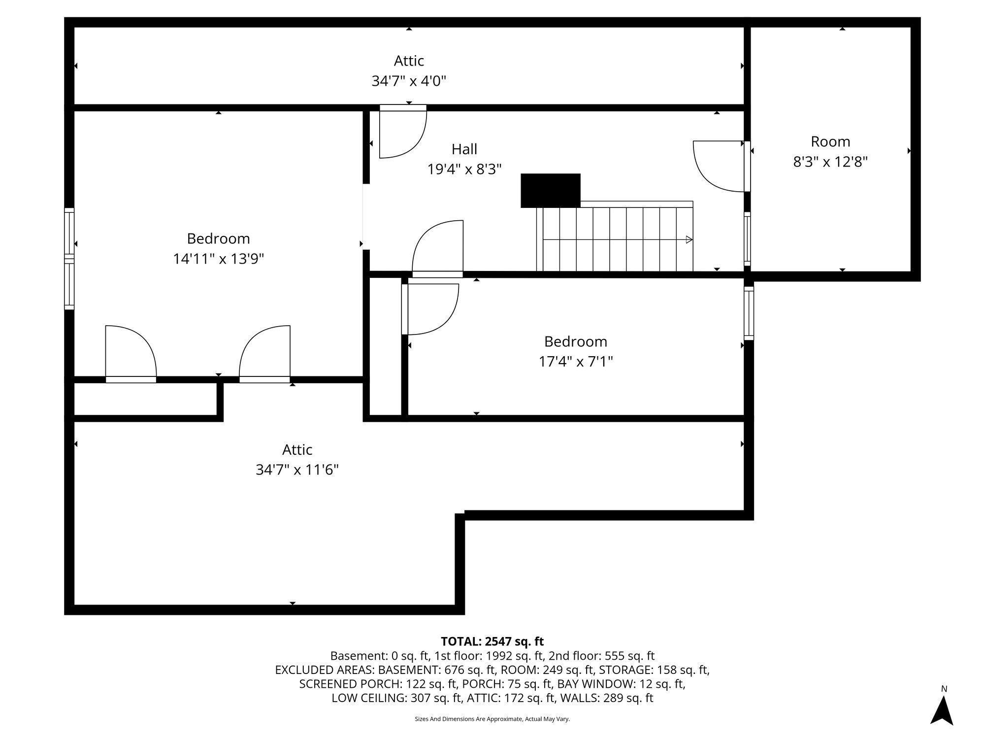 Second Floor Dimensions