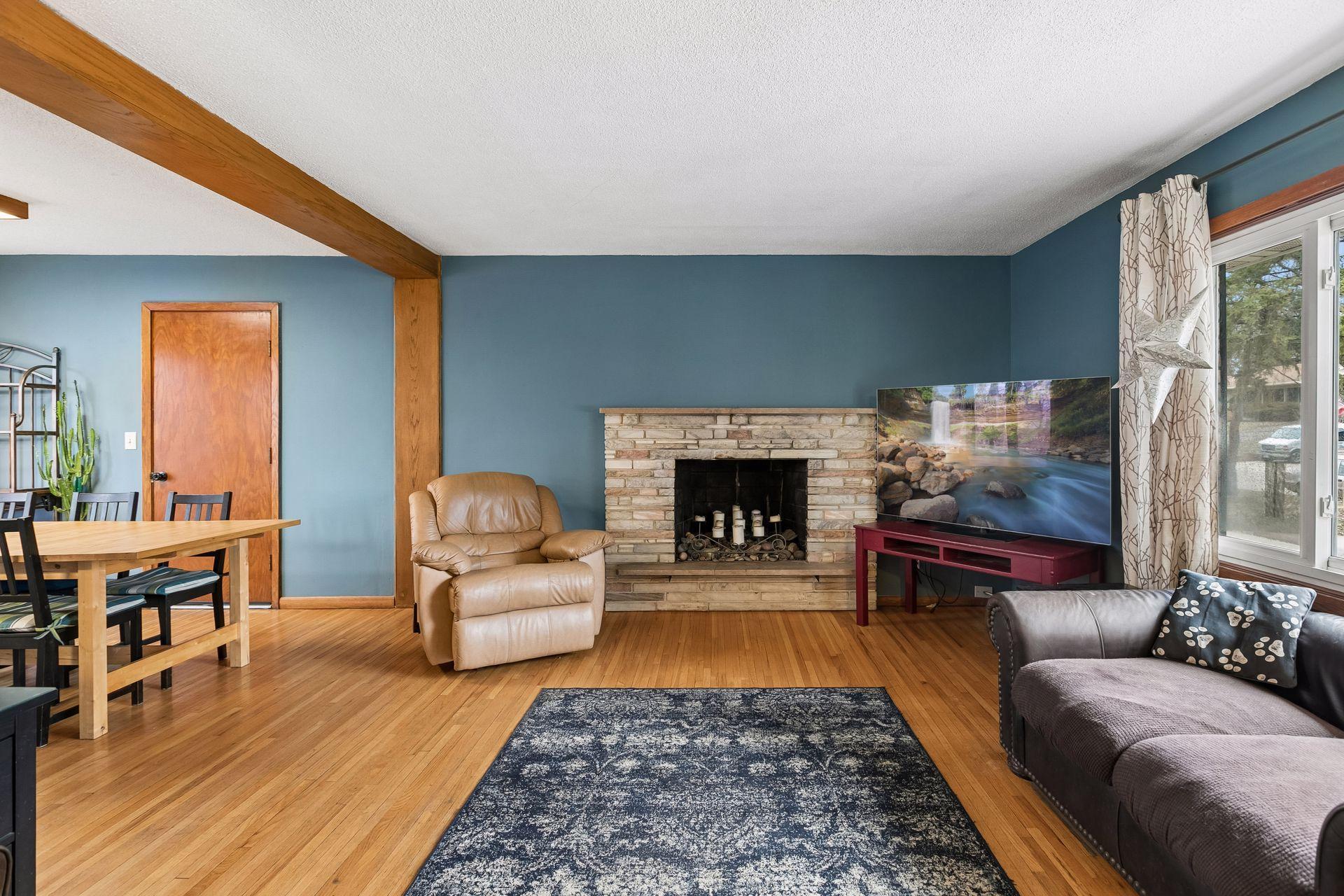 The main living room flows nicely into the formal dining room