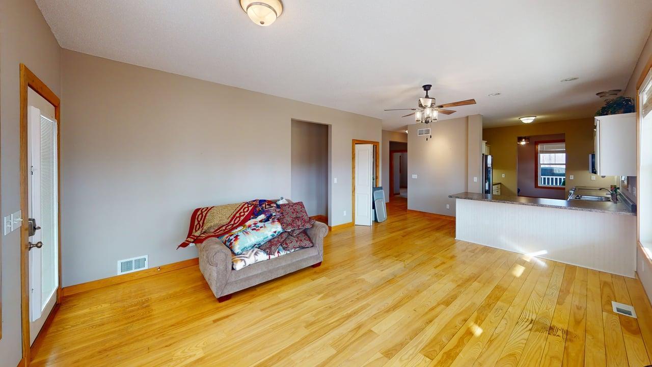 Open concept living/dining/kitchen spaces