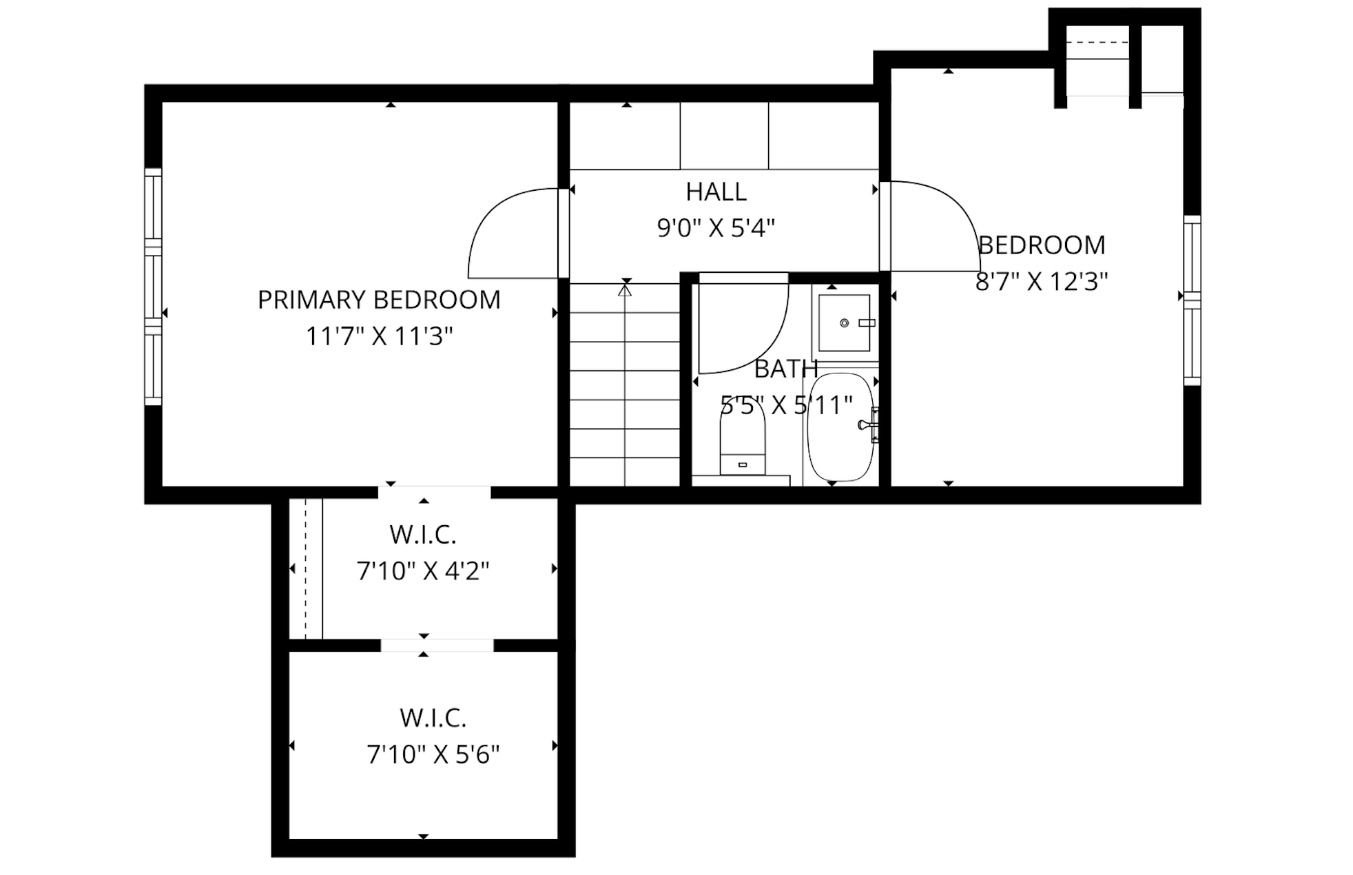 Upper level floor plan