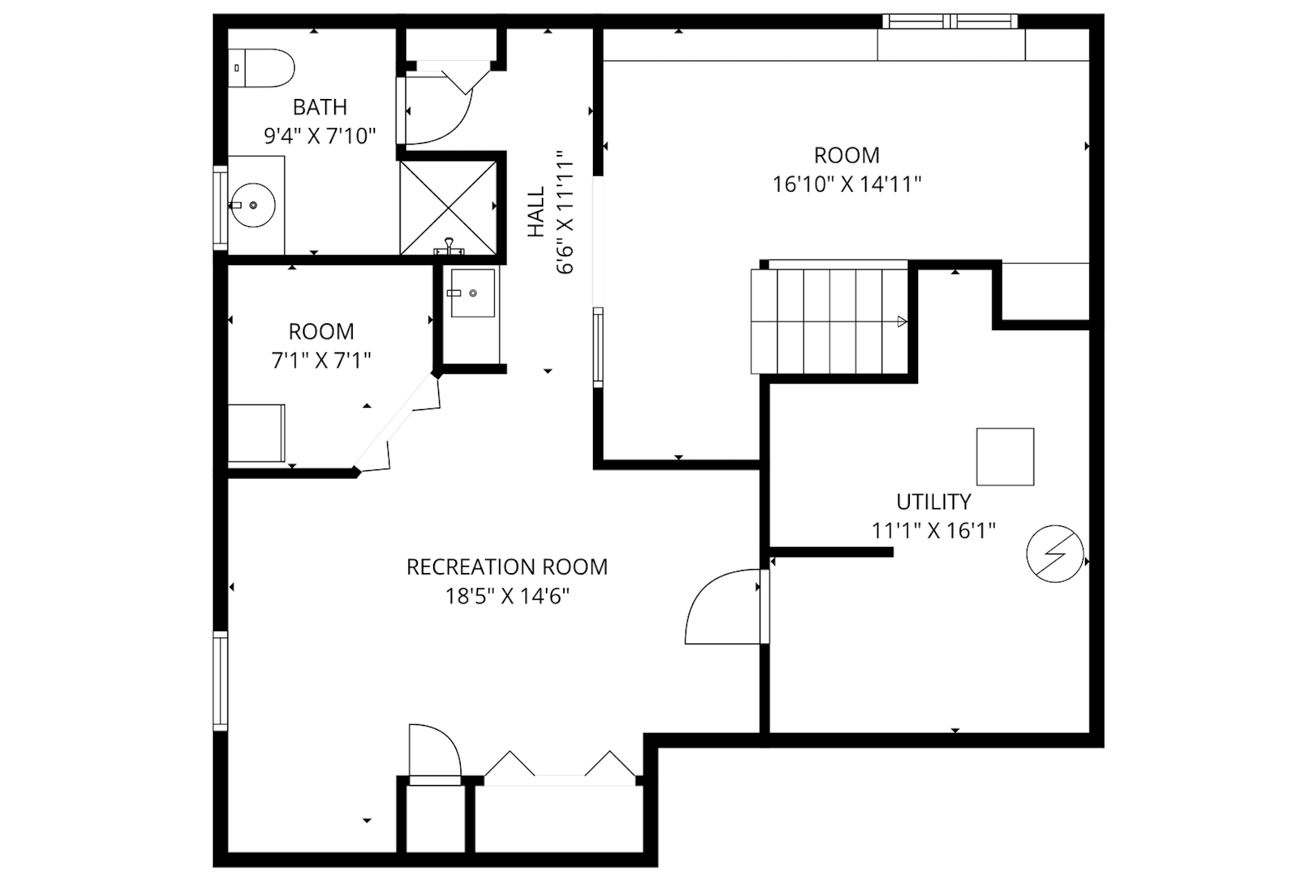 Lower level floor plan