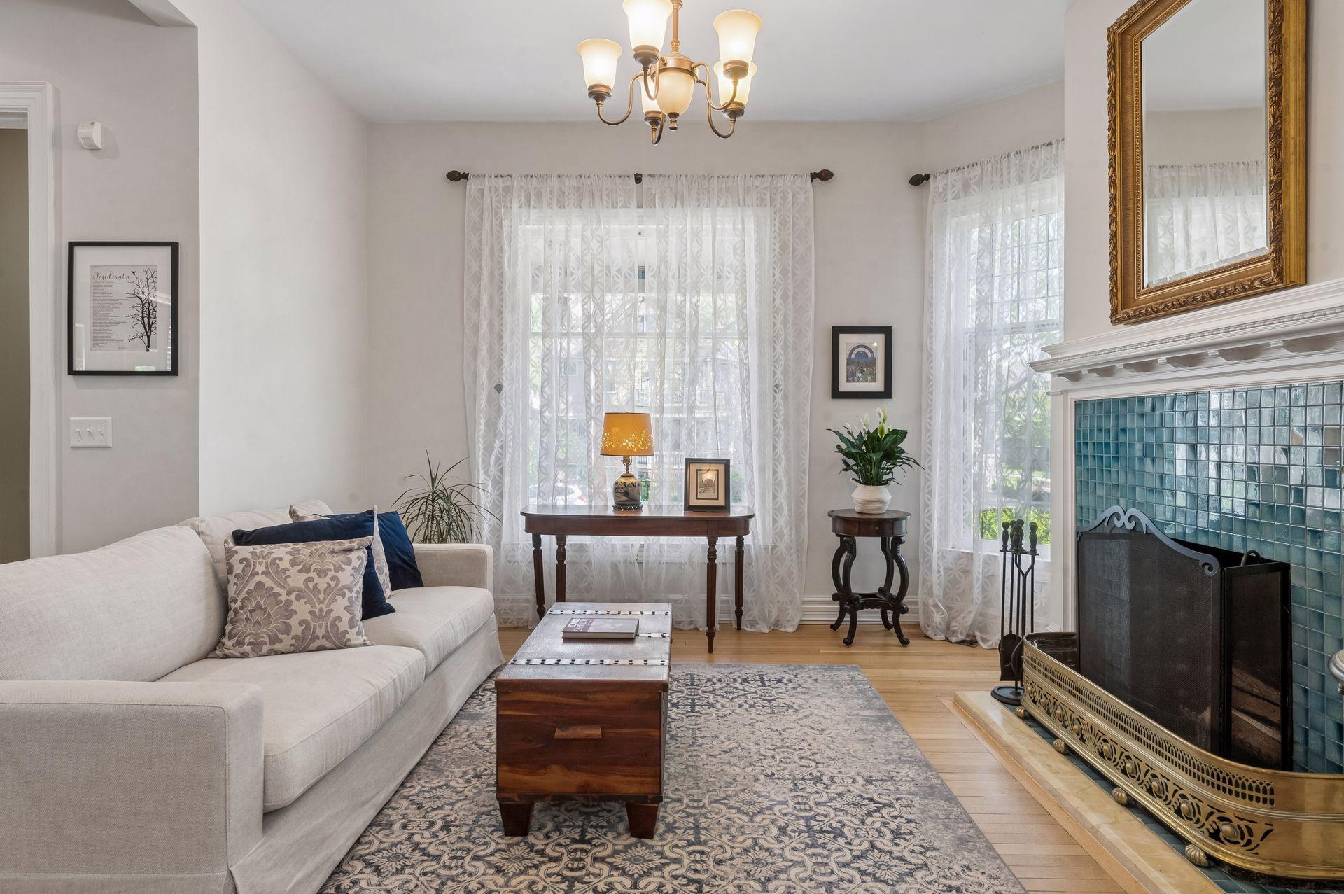 Huge floor to ceiling windows fill the main level with natural light.