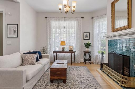 Huge floor-to-ceiling windows fill the main level with natural light.