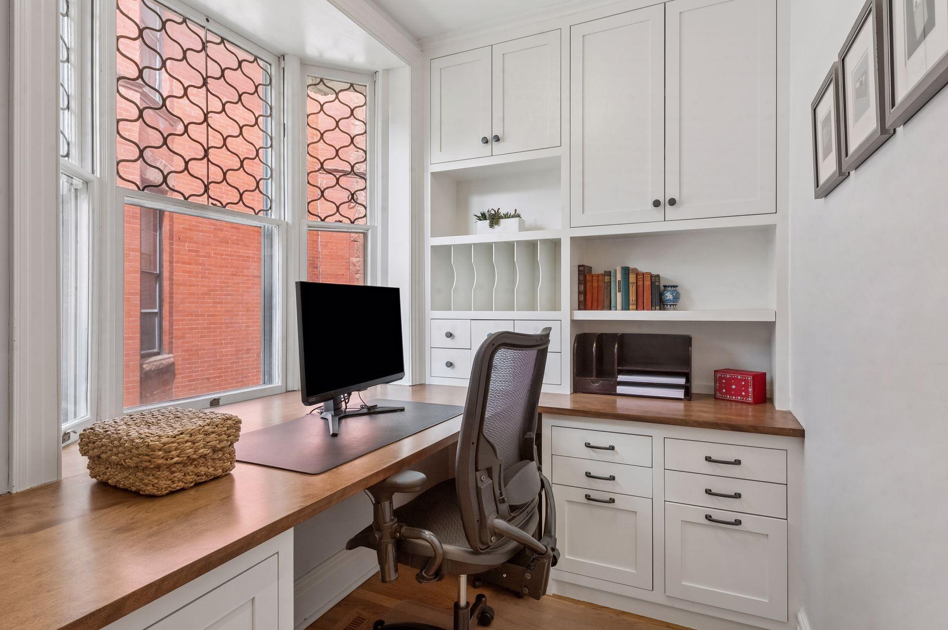 The sun-filled main floor office nook!