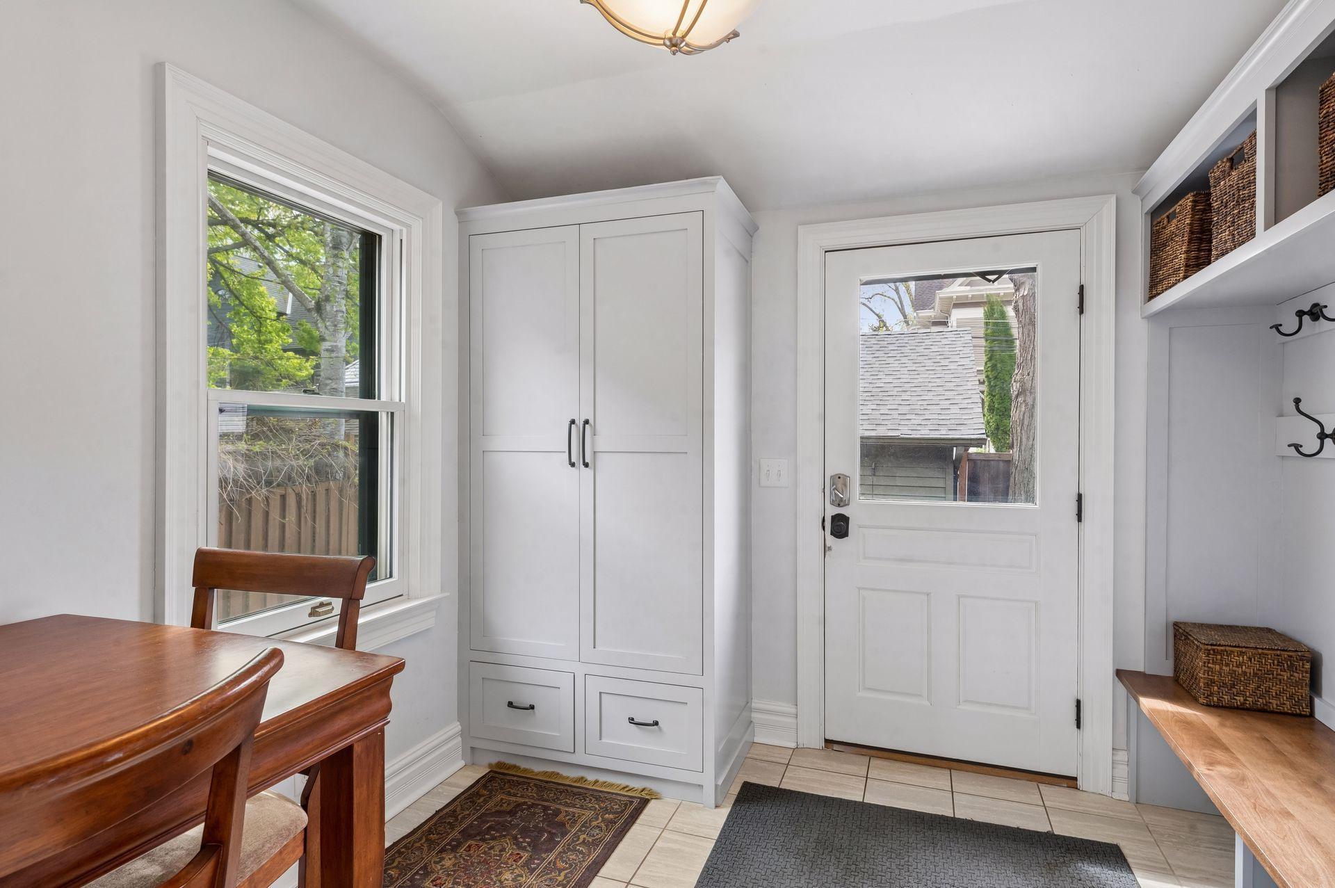 Keep everything organized with a custom designed mud room.