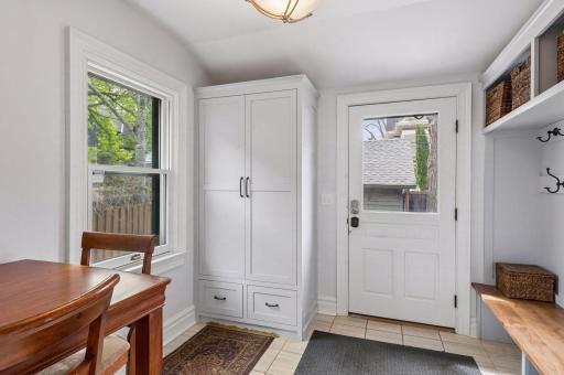 Keep everything organized with a custom designed mud room.