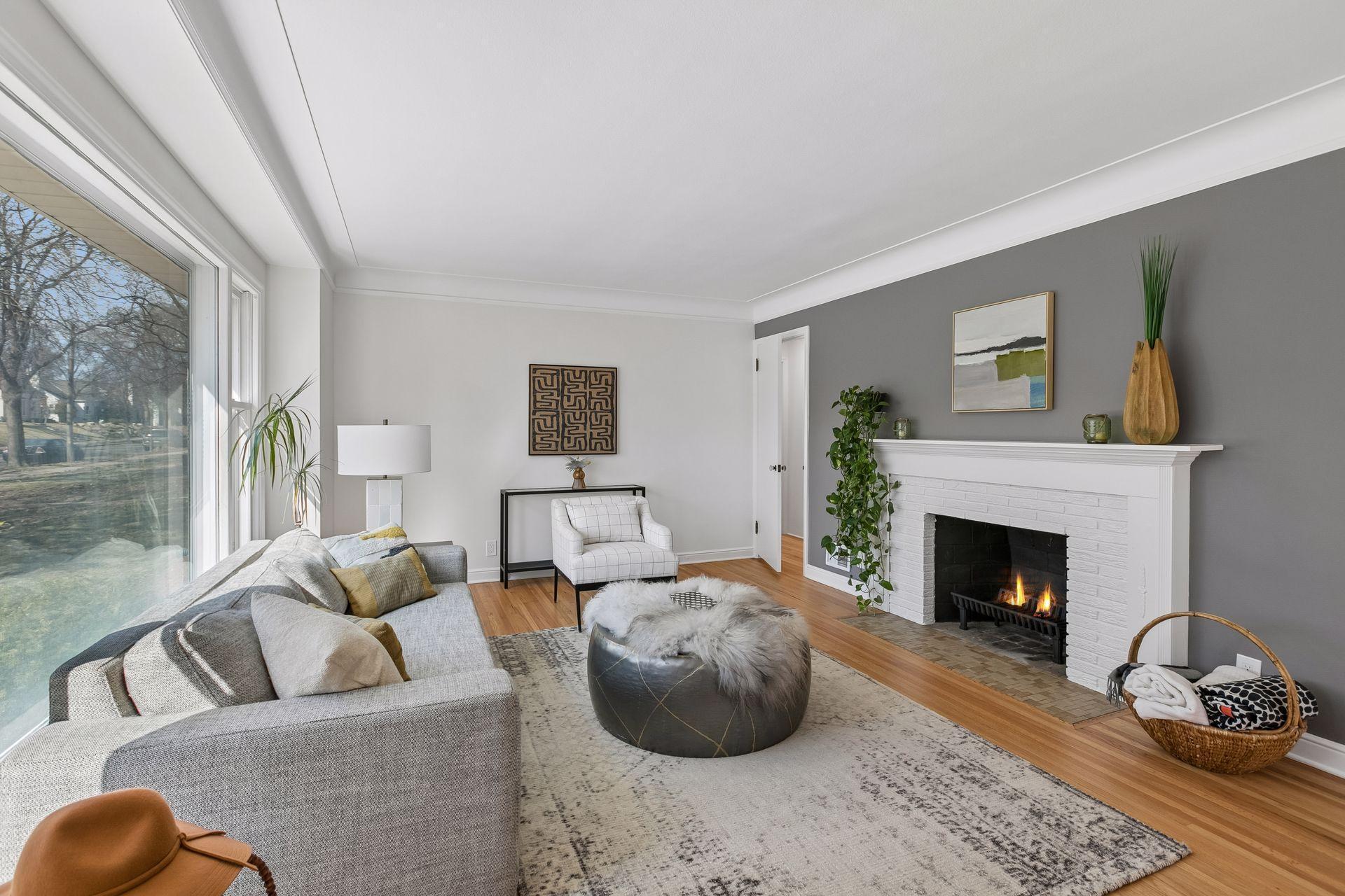 Wood burning fireplace