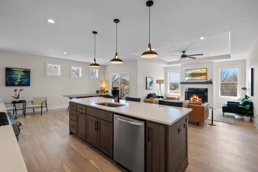 Kitchen with views to the living & dining