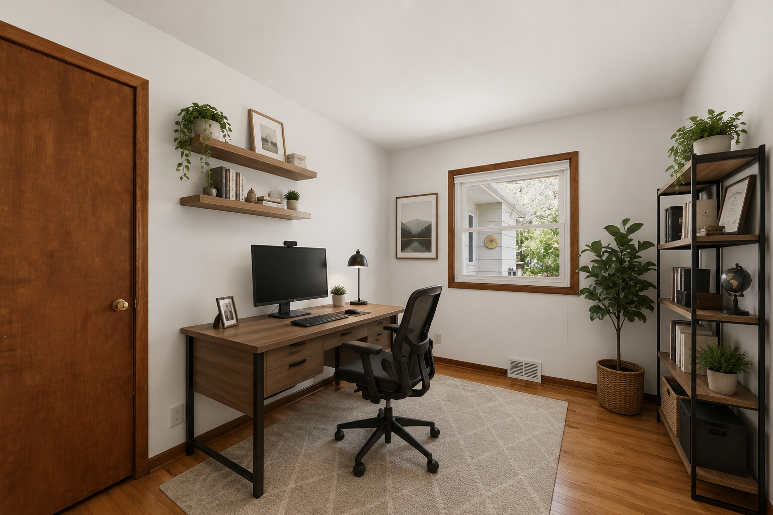 Third main floor bedroom could be used as a home office.
virtually staged