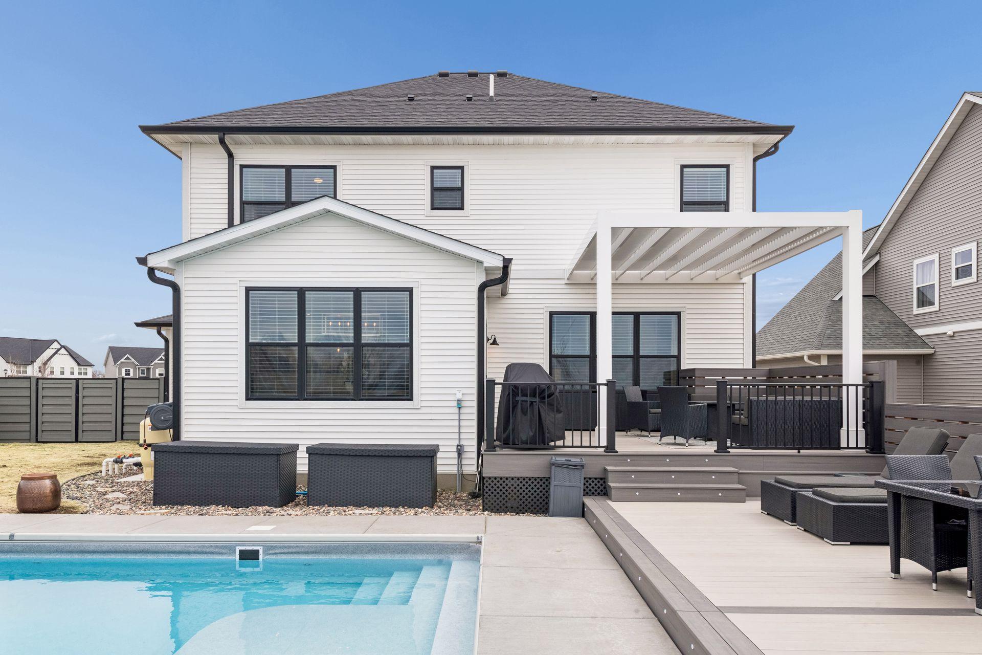 Custom pergola over the deck to provide shade and feel like your very own resort experience