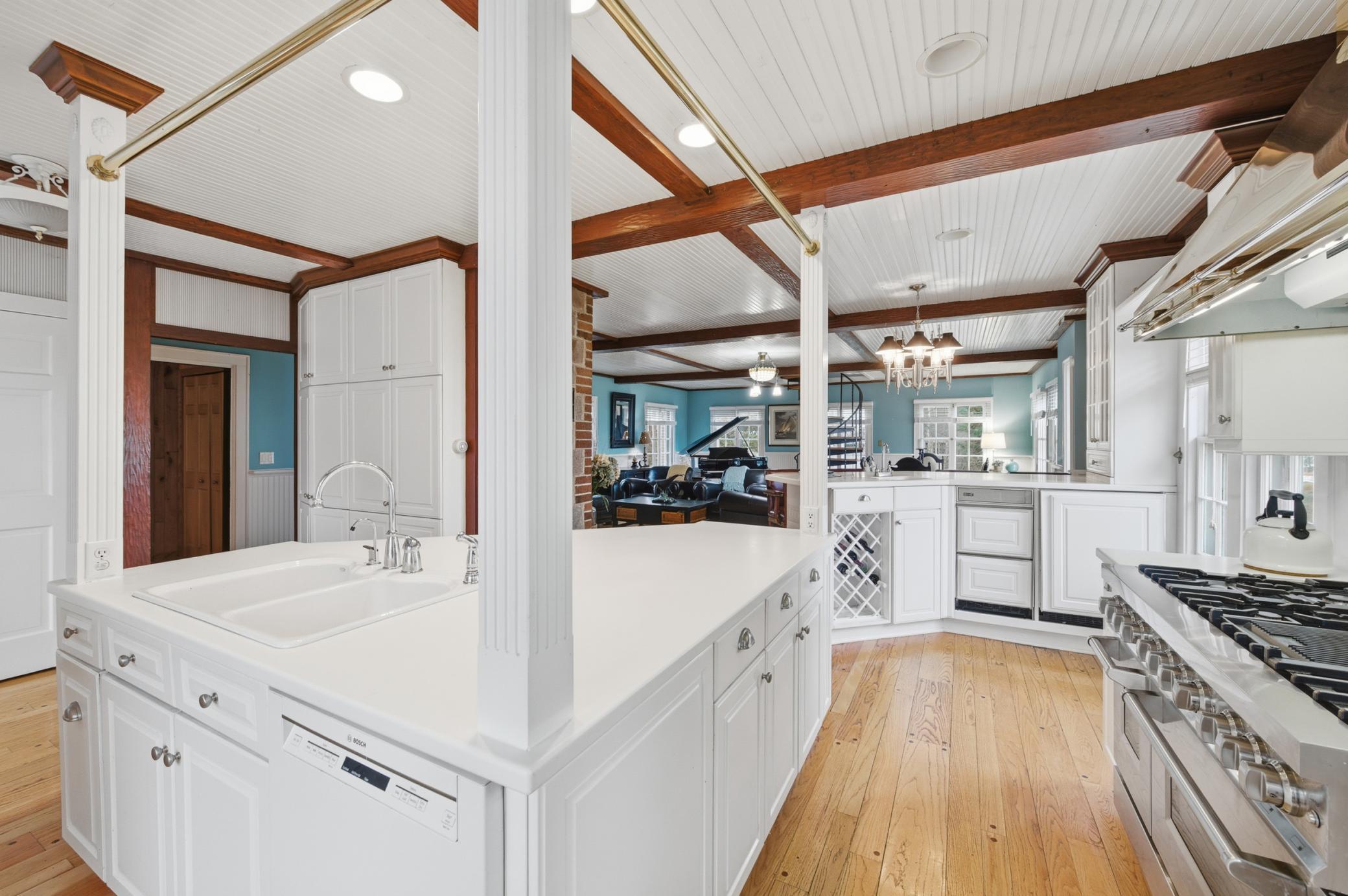 13001 Twilight Road - Kitchen Island With Pot Hanging Rail/Racks