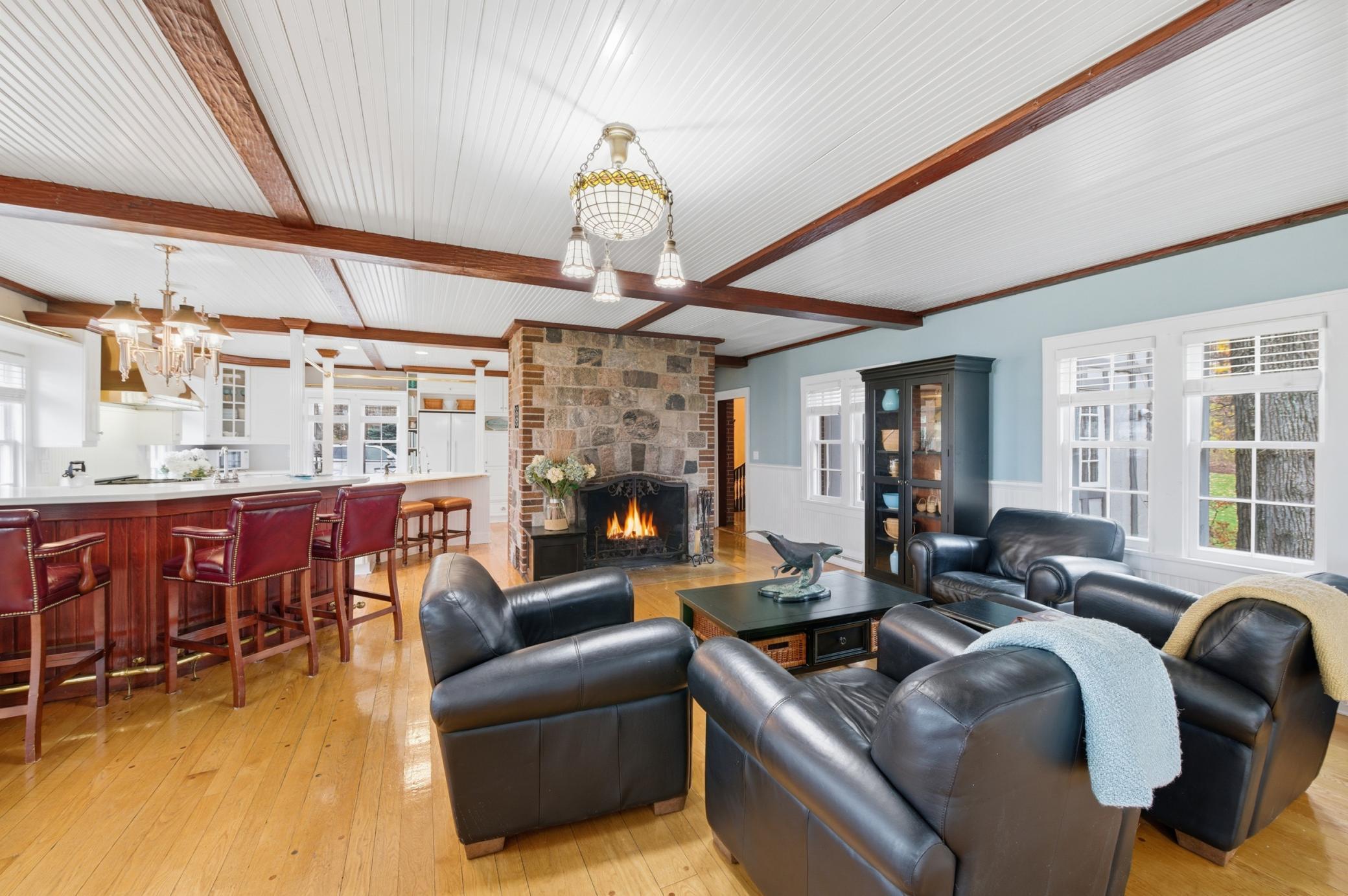 13001 Twilight Road - Living Room with Original Fireplace, Windows & Light Fixtures