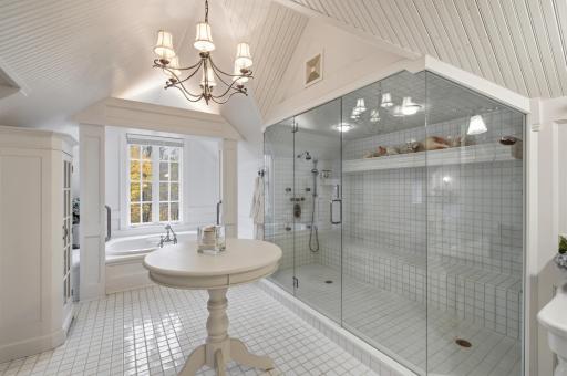 13001 Twilight Road - Primary Bathroom with Dual Full Body Steam Shower & Bench